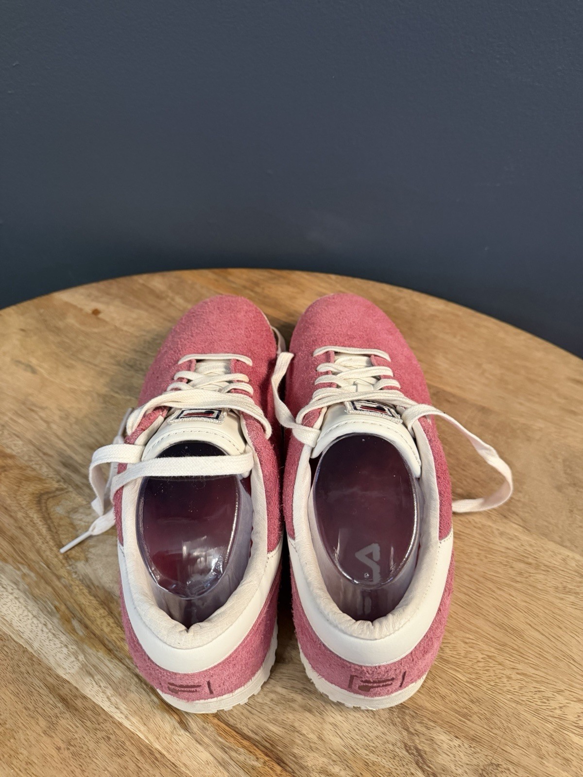 FILA Men’s Low Top Suede Lace Up Athletic Sneakers Pink/White Solid