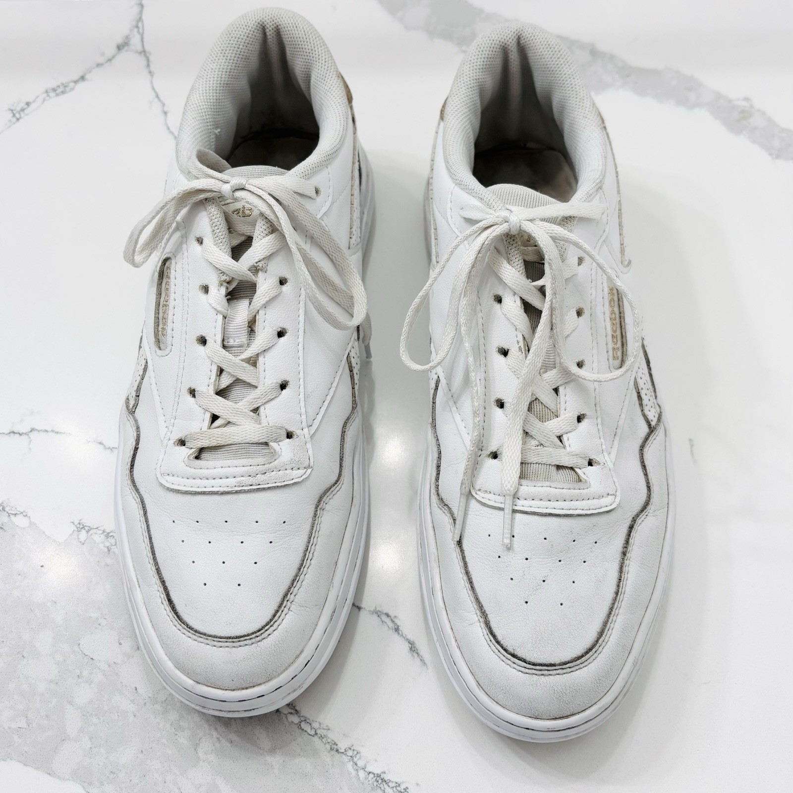 Reebok Women’s 10 Classic Club C 85 White Gold Fashion Sneakers