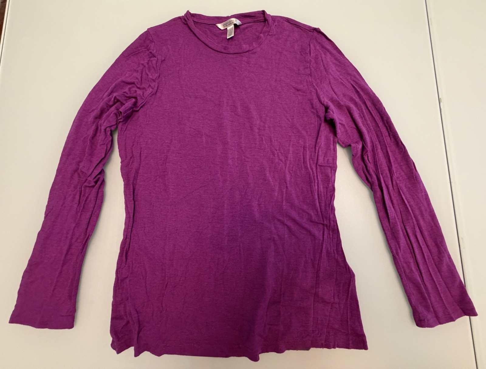 Banana Republic Rayon Wool Blend Purple Lightweight Long Sleeve Top Large
