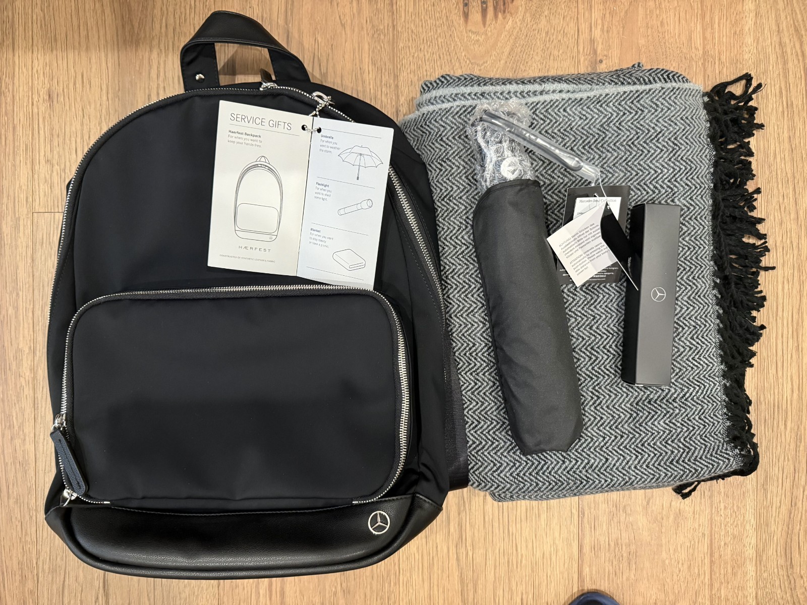 Mercedes Benz Backpack Black Leather Bottom