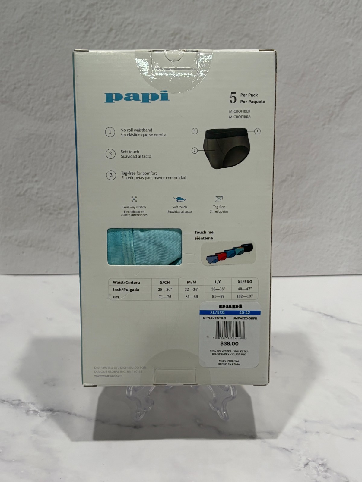 Papi Multicolor Low Rise Briefs 5 Pack Size XL