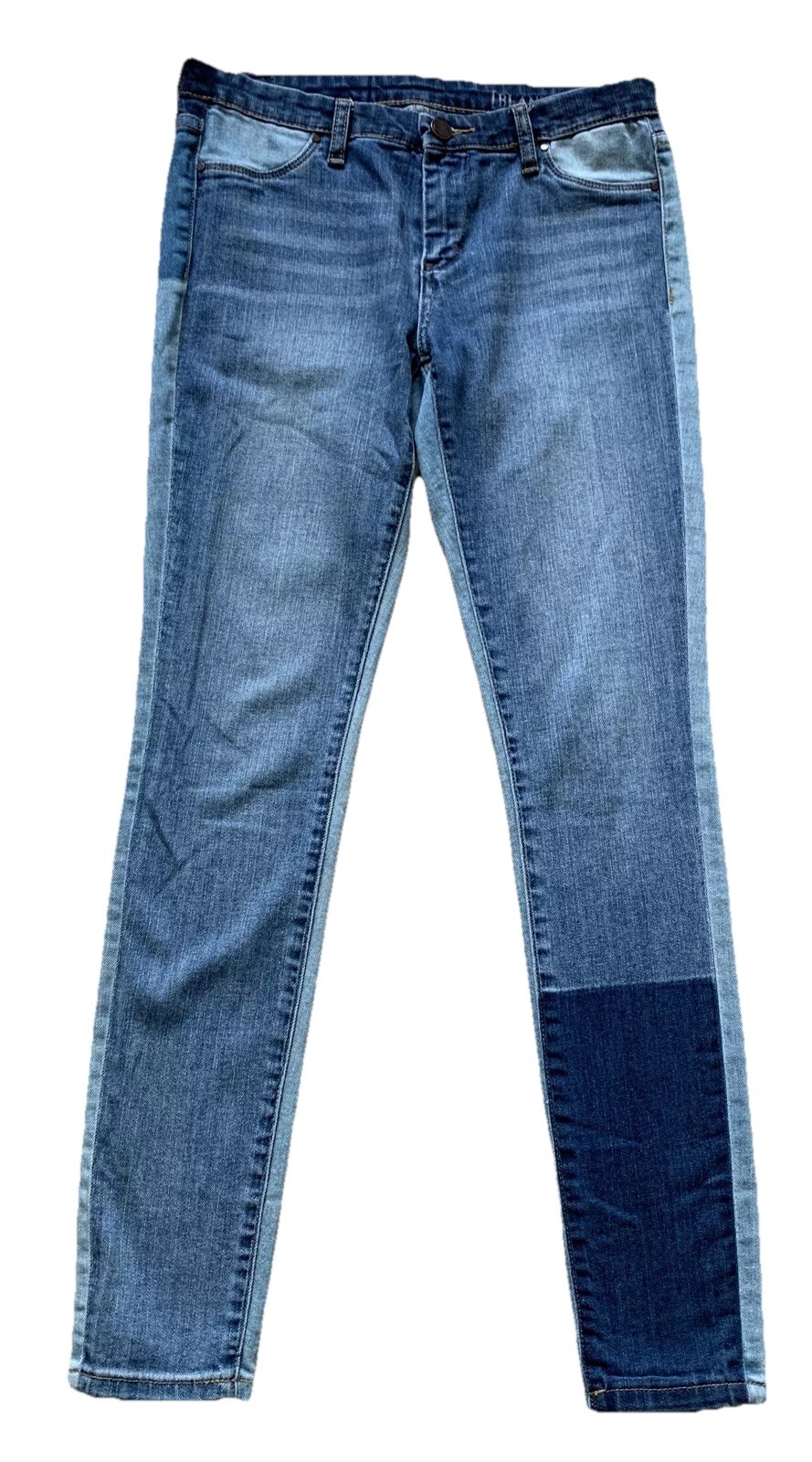 blank nyc women 27 Blue cotton blend denim skinny patchwork jeans HH
