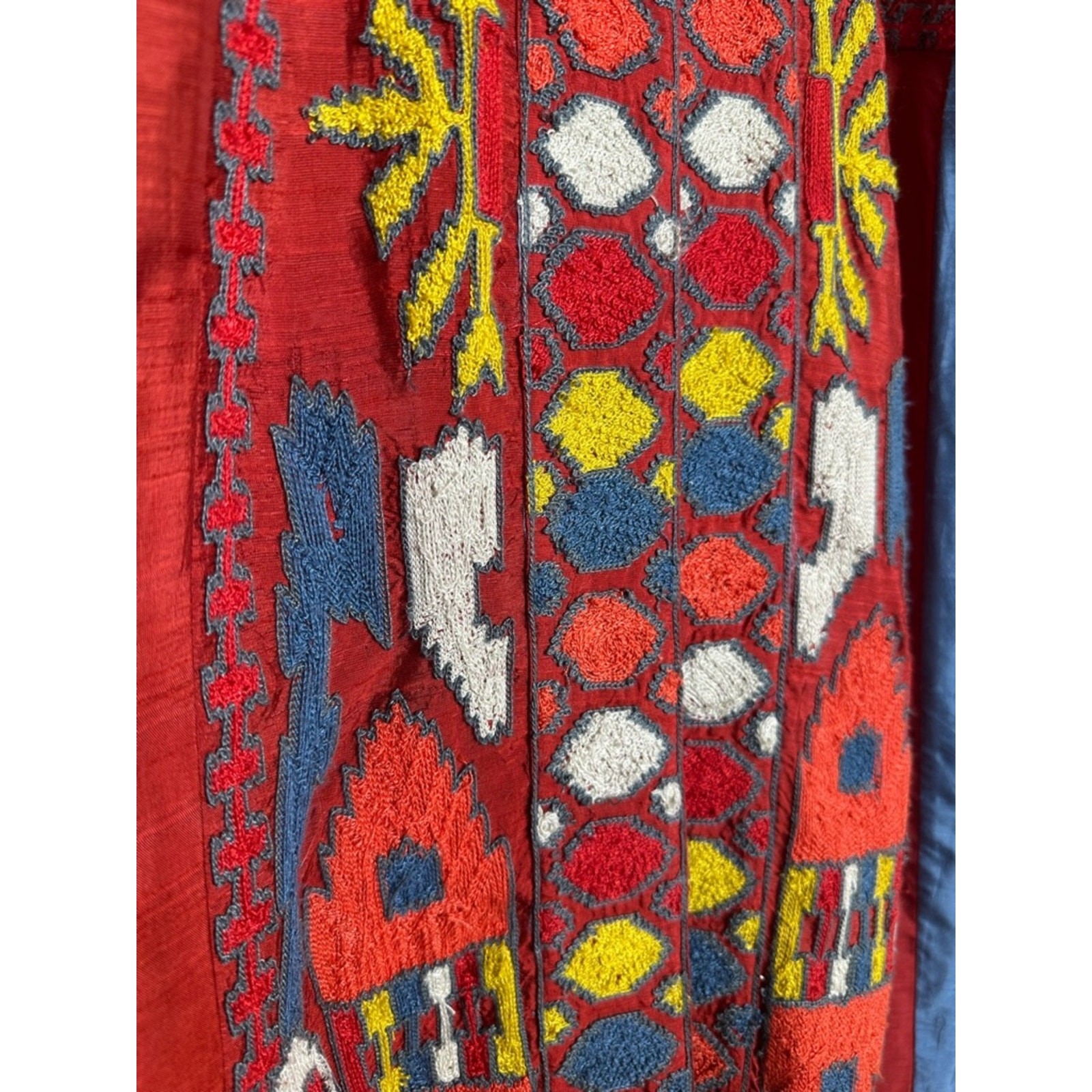 Soft Surroundings M boho embroidered Multi color Pattern Maxi Duster jacket