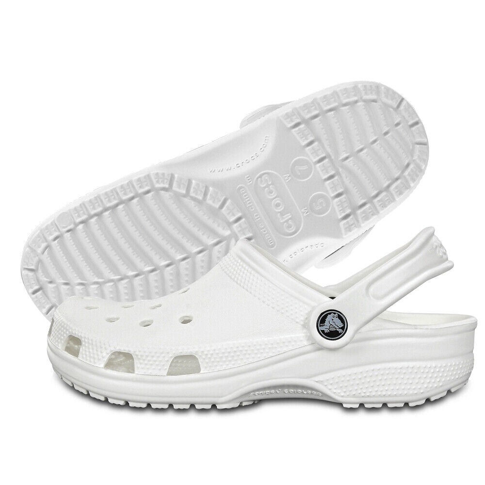 Classic wooden clogs, unisex adult everyday shoes – white