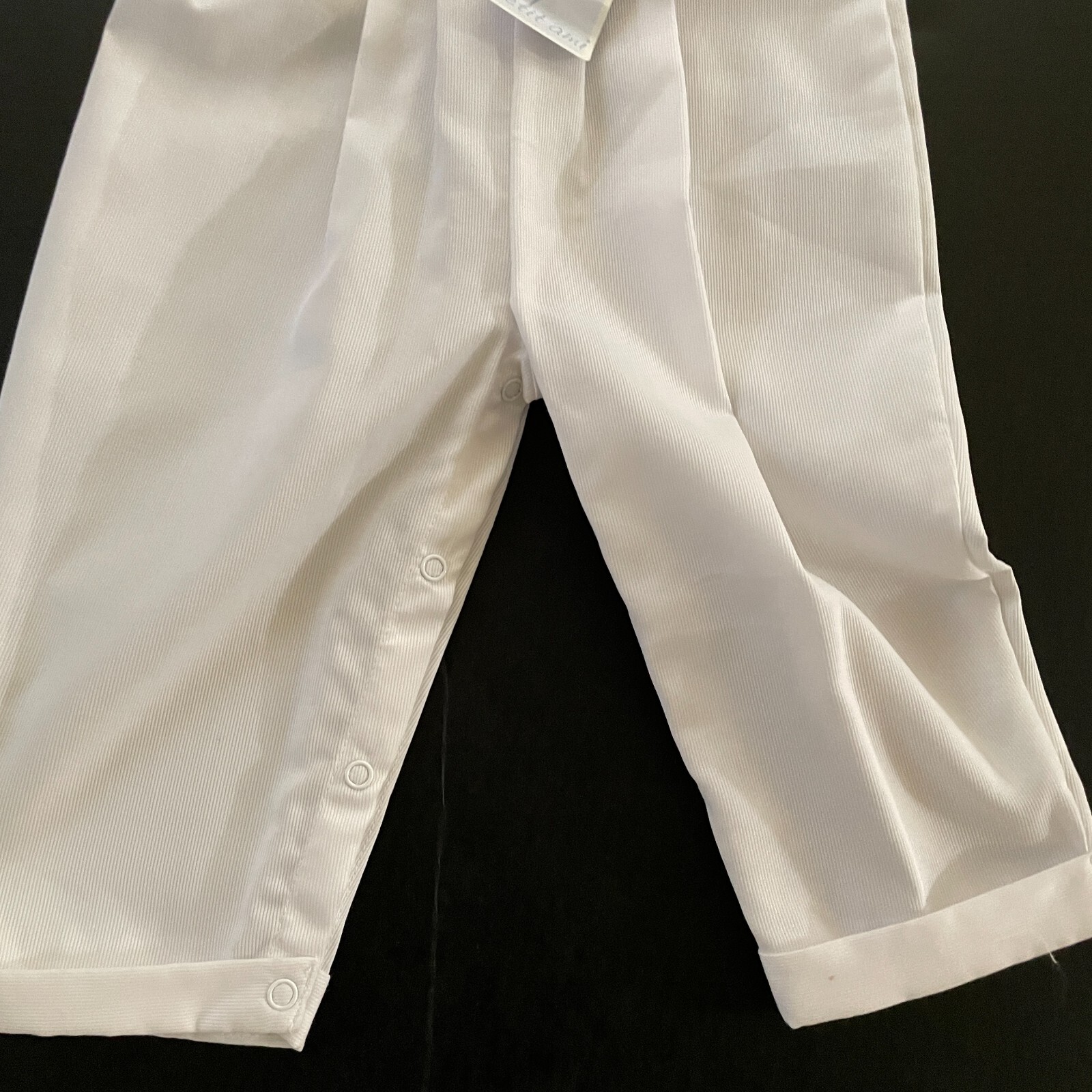Petit Ami Boys Christening Baptism Outfit 24 Mon White Coverall Bonnet Set Tucks