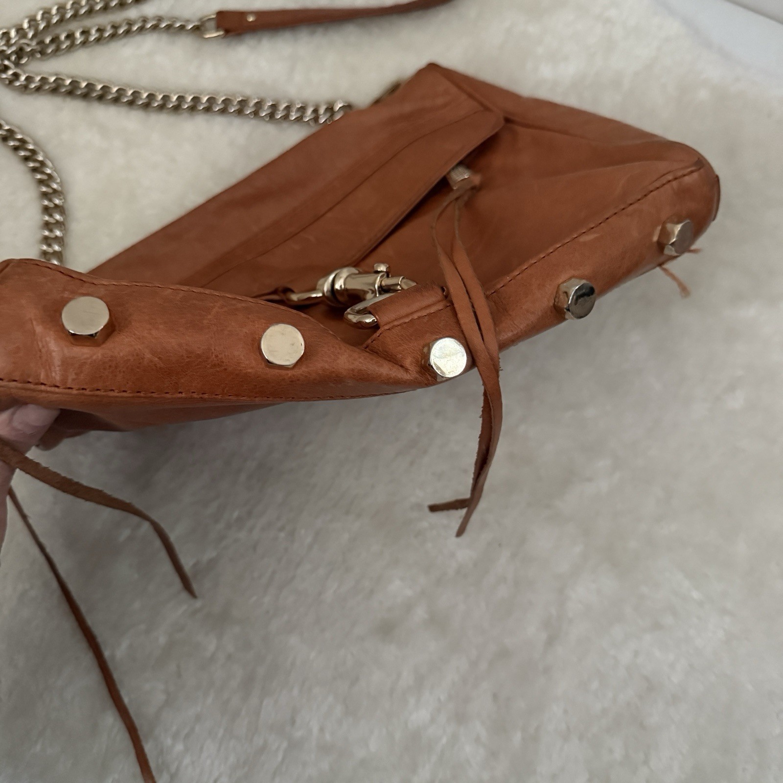 Rebecca Minkoff MAC Brown Leather Crossbody Bag with Gold Hardware 11″ X 8″