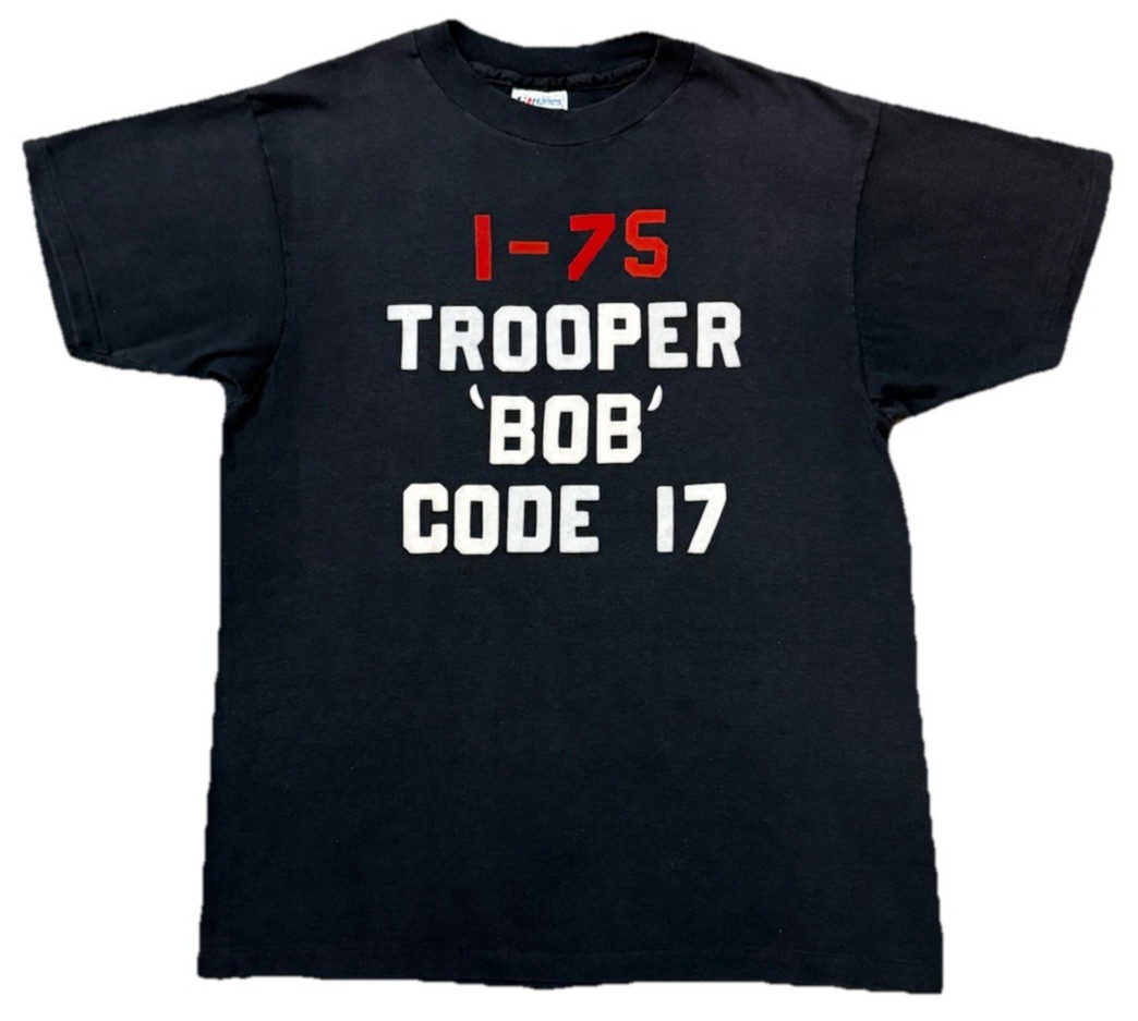 Vintage 80s Trooper Bob Code 17 Shirt USA Made Single Stitch Hanes I-75 Graphic