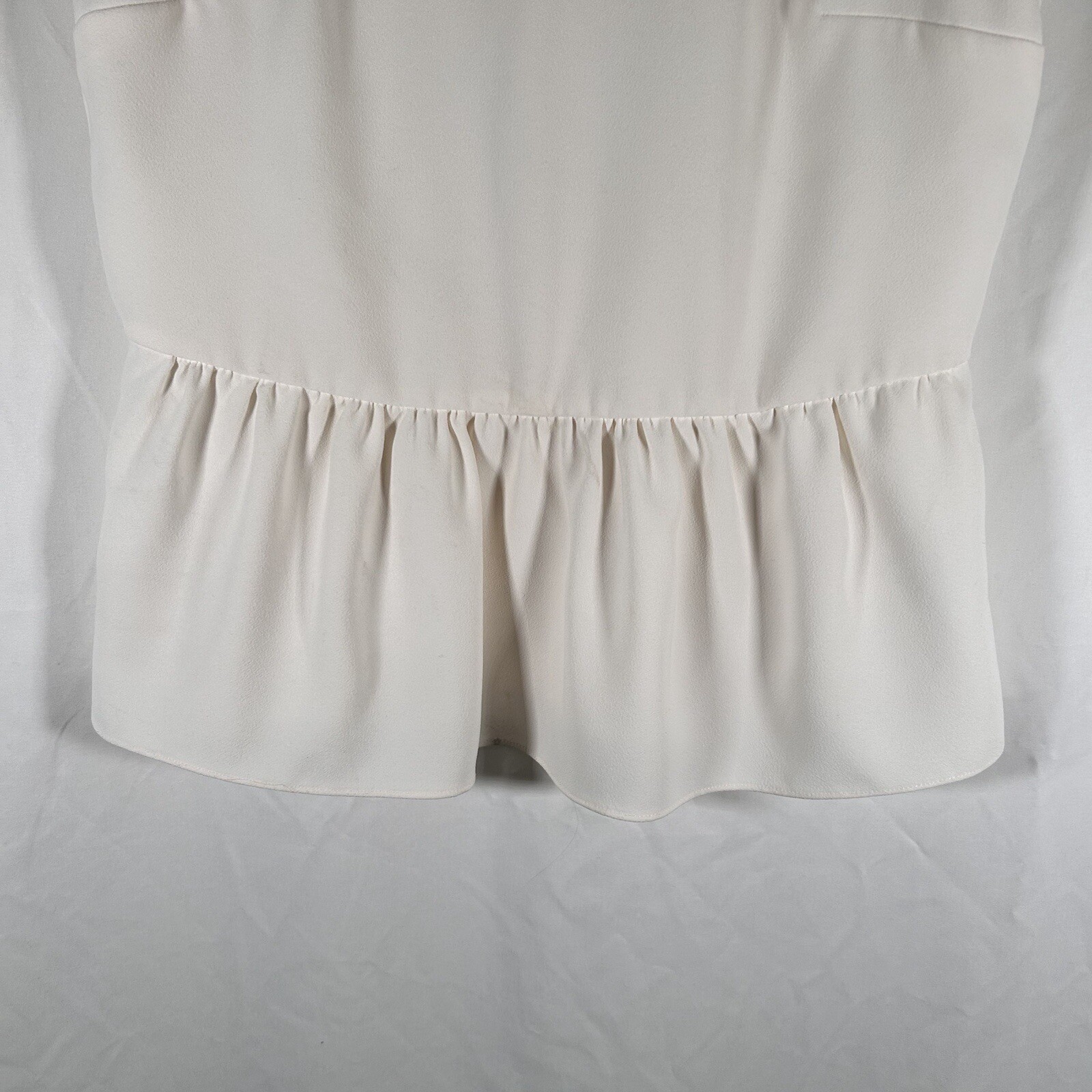 J Crew Blouse Women’s XS Ivory White Sleeveless High Neck Polyester Top