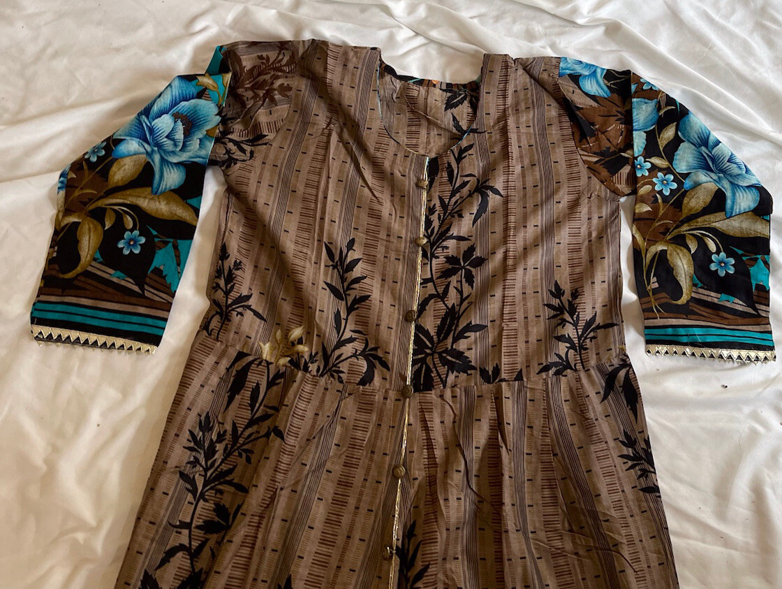 Pakistani Indian Trendy Designer Long Kurta Maxi Lawn Cotton Small