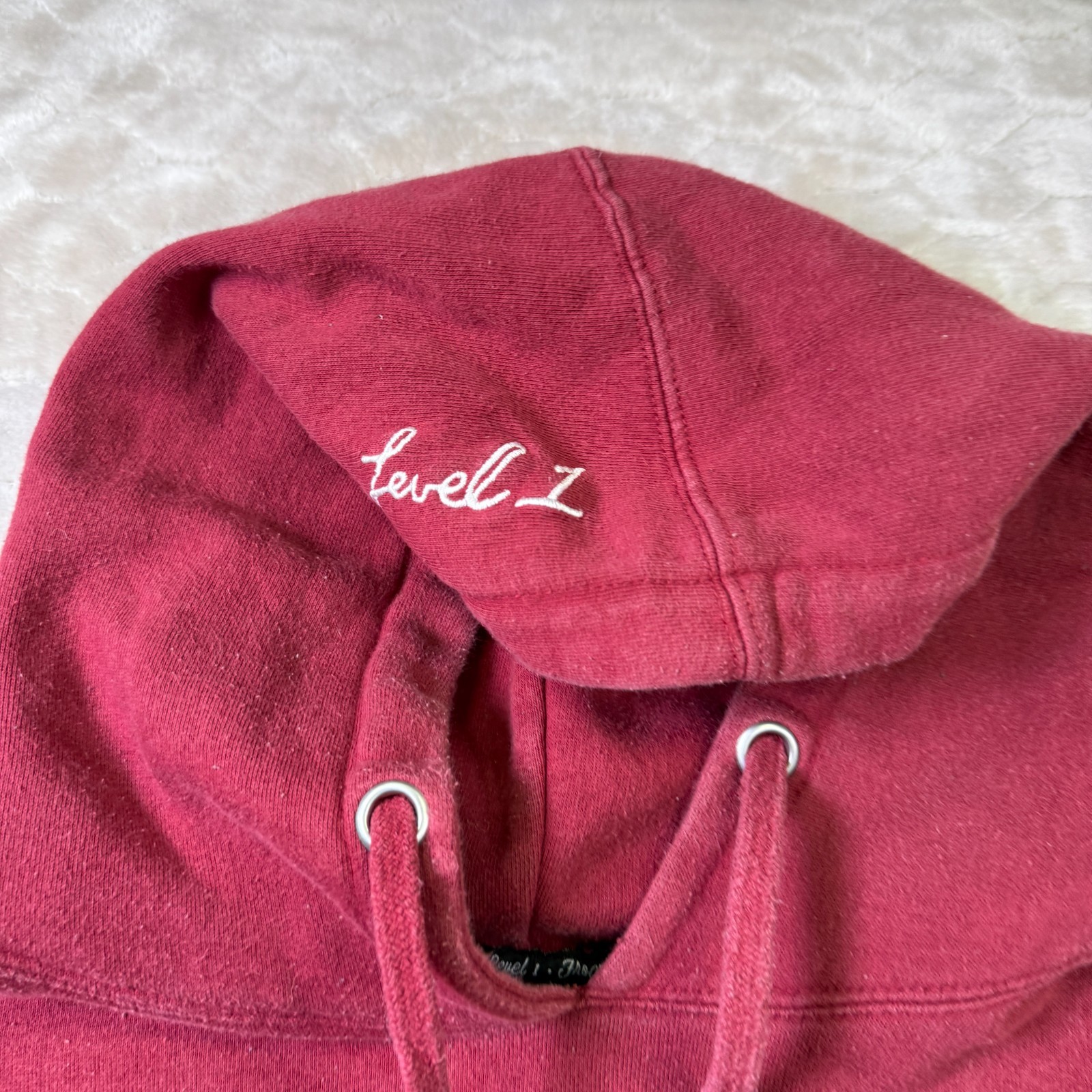 Level 1 Red Hoodie Sweatshirt Streetwear Pullover Sz XXL 5280 Series Faded Worn