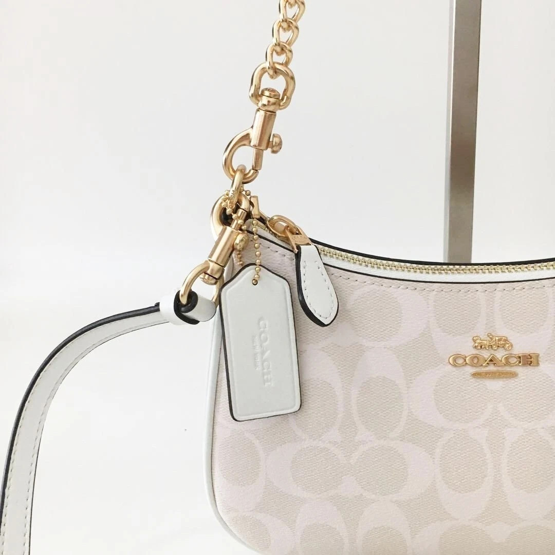 NWT COACH Teri 2Way CA548 Shoulder Bag Signature Coated Canvas White New outlet