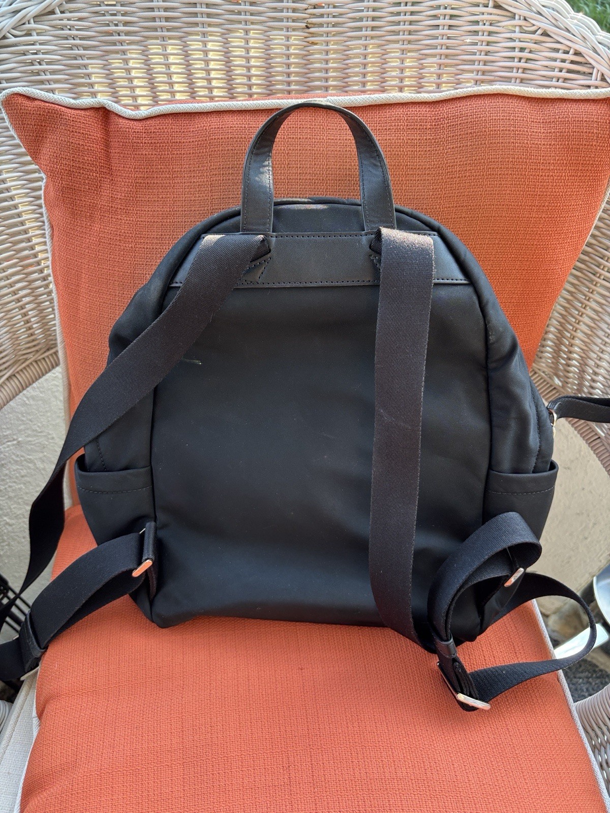 Kate Spade New York Black Backpack Adjustable Strap Zipper Accent Inner Pockets