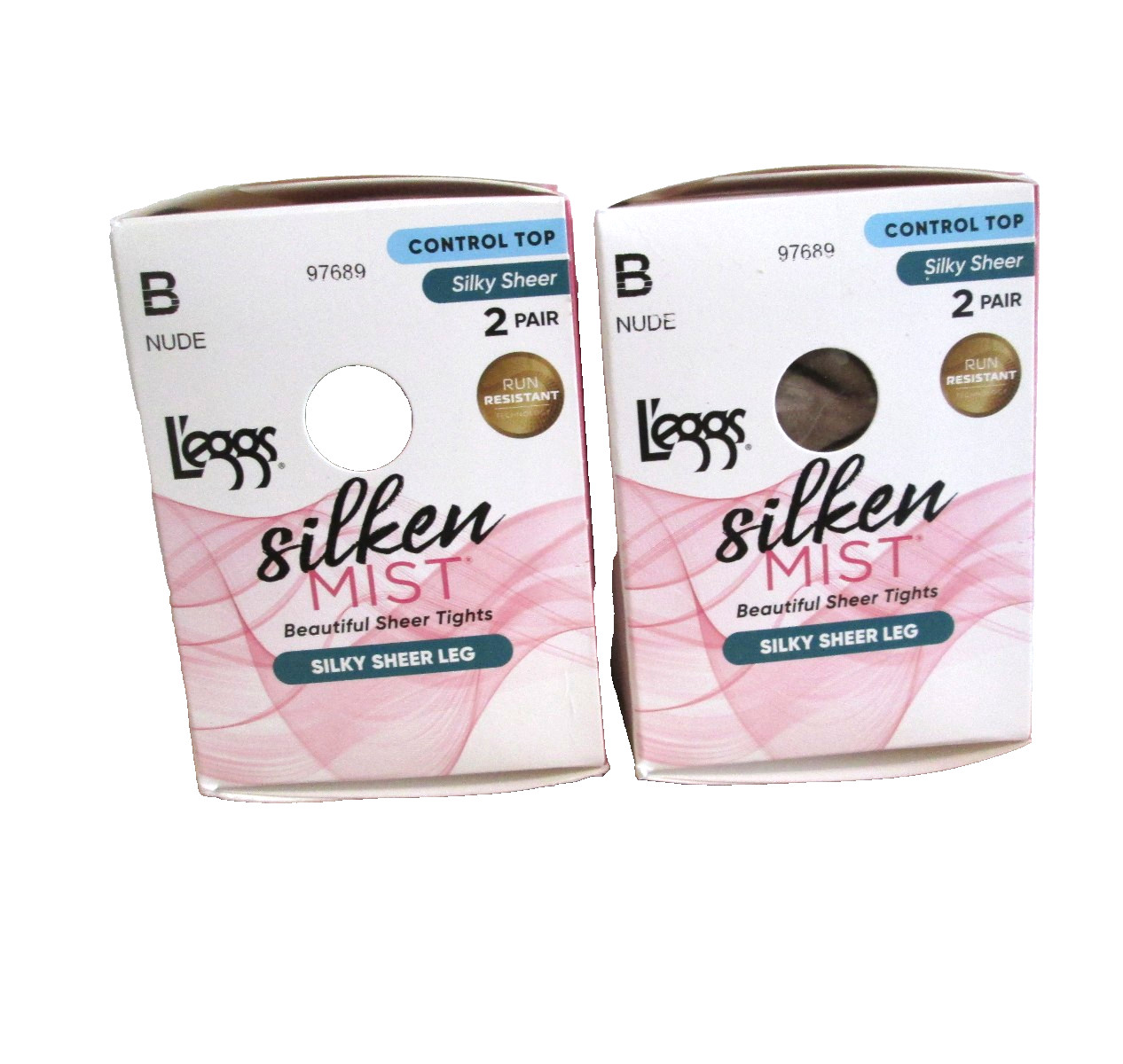 New 4 Pairs Women’s Leggs Silken Mist Nude Control Top Pantyhose Tights B