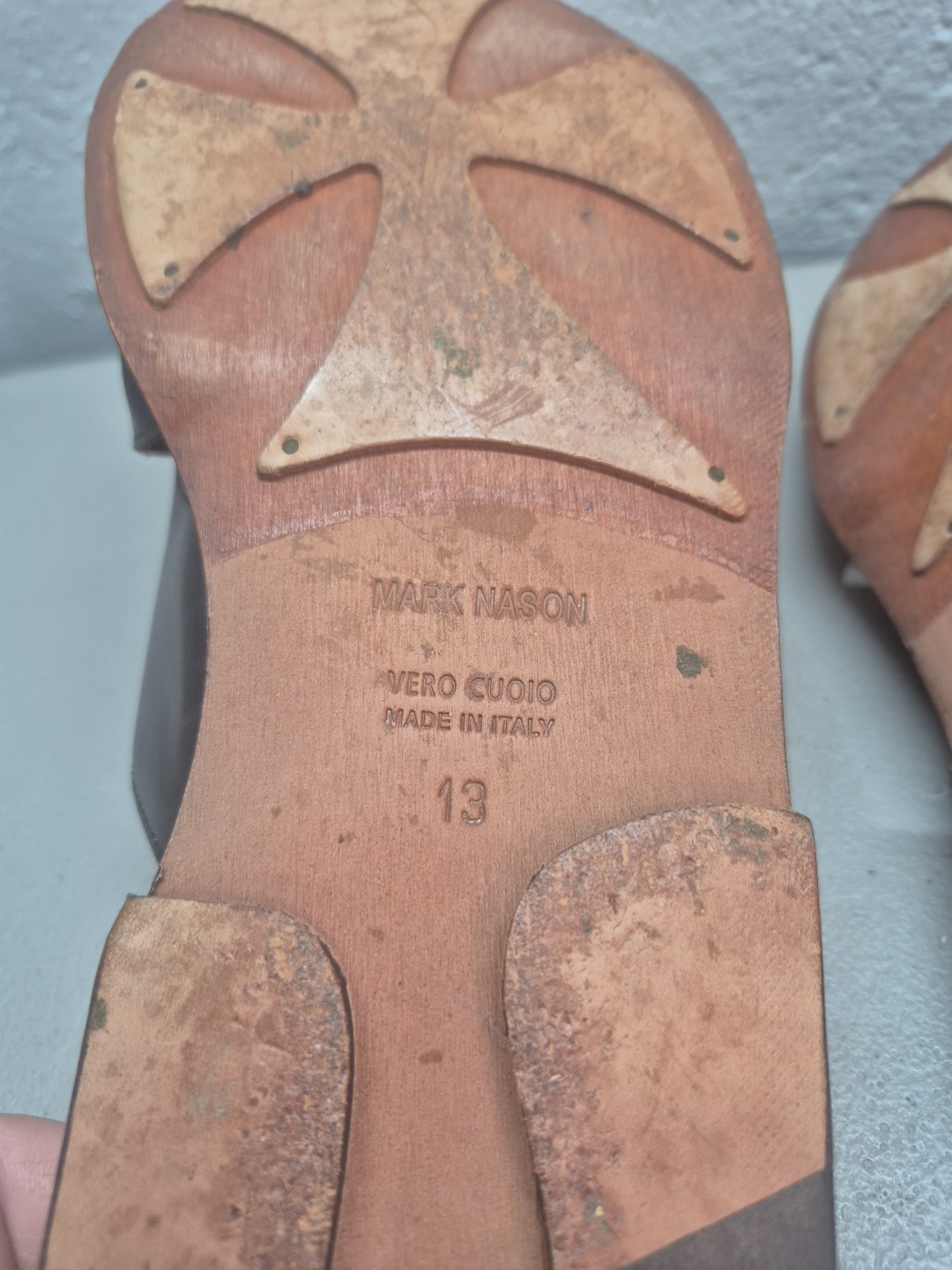 Vintage Mark Nason Slide Black Sandals Rock Never Dies Size 13 Made In Italy EUC