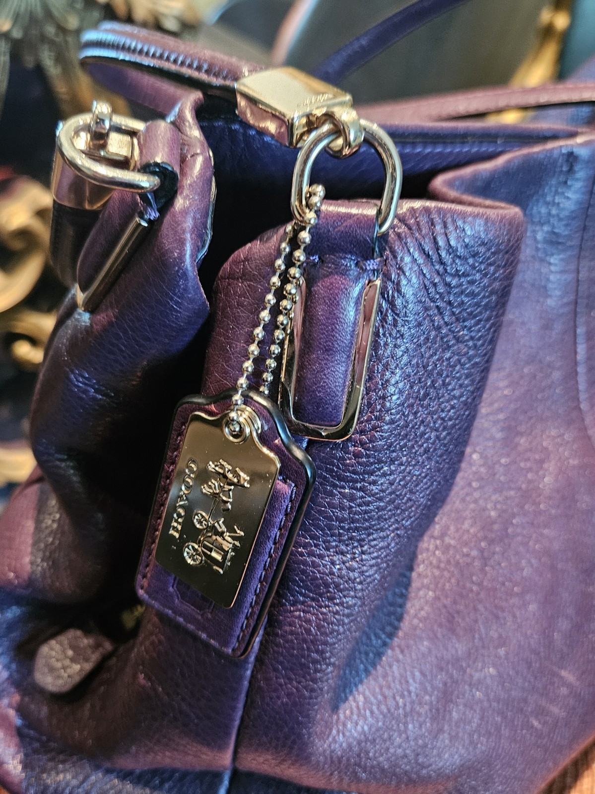 CoachMadison Phoebe Leather Tote Purple