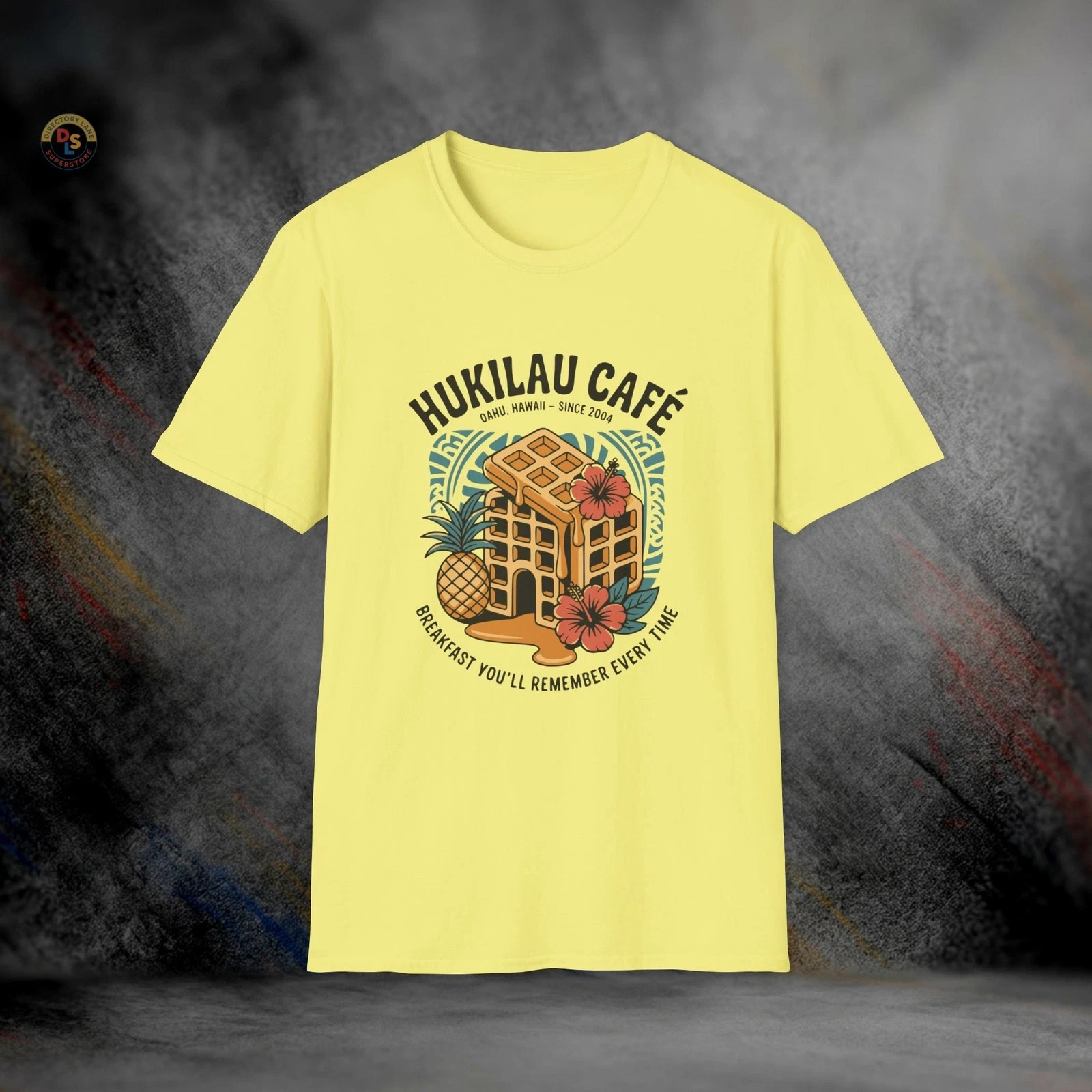 Hukilau Cafe Oahu Hawaii T Shirt Retro Romantic Comedy Softstyle Tee Men