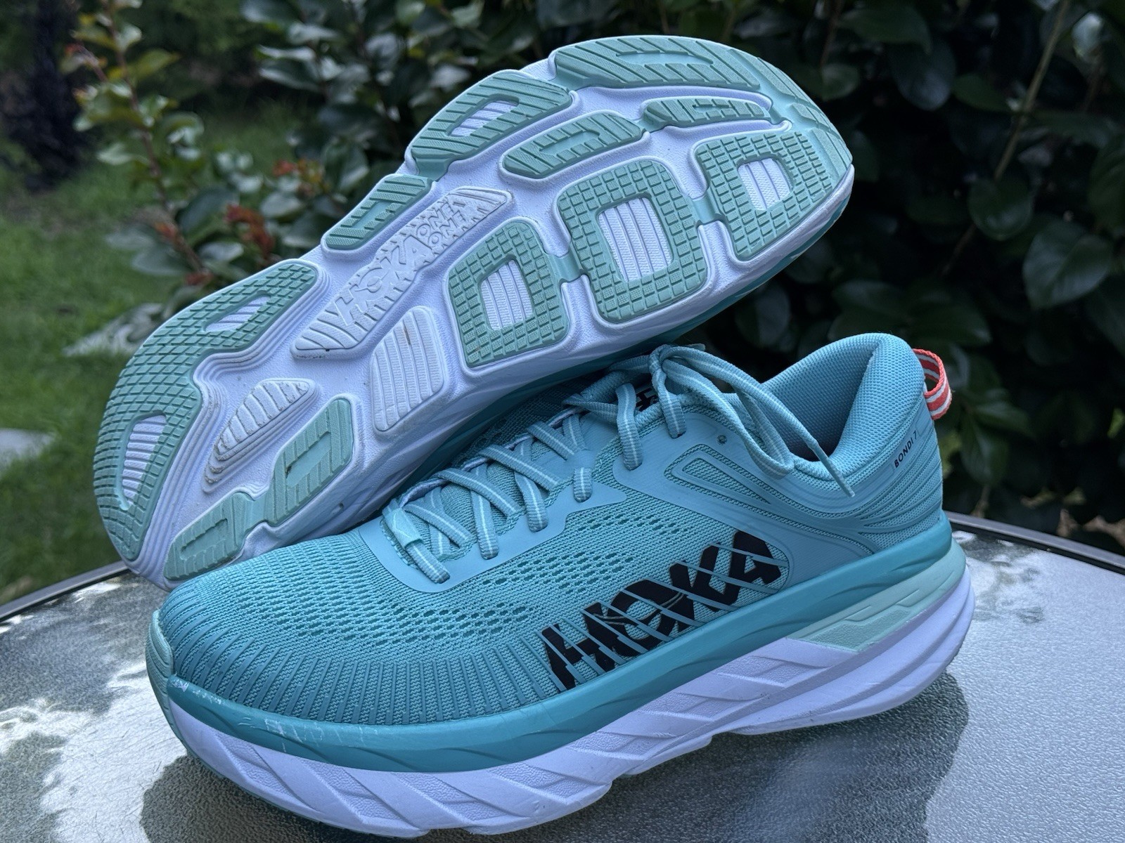 HOKA One One Bondi 7 Women’s Size 9 Athletic Running Shoes Teal 71110519