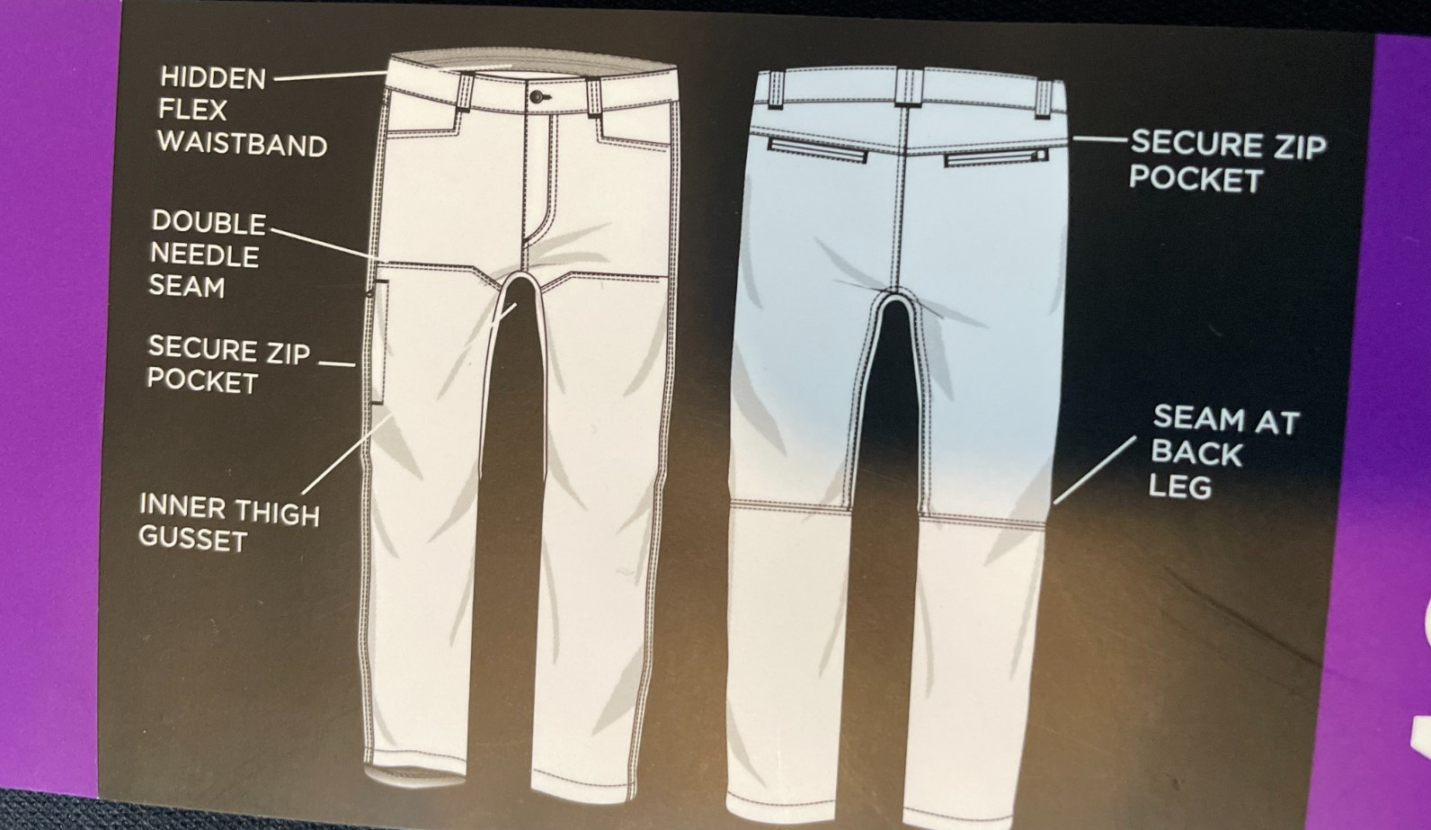 Kirkland Signature Men’s Stretch Tech Pants Black Brown Grey 38 40 in 29, 30, 32