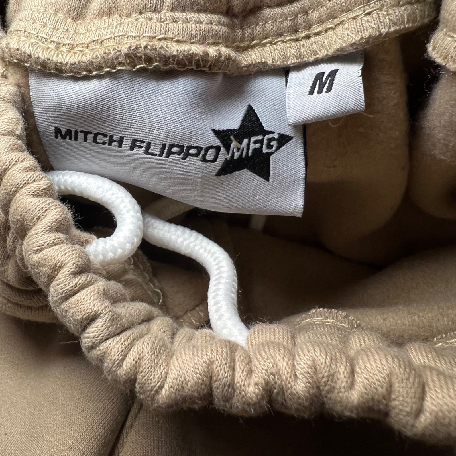Mitch Flippo MFG Tan Embroidered Star Ardore Sweat Shorts Beige Womens Medium