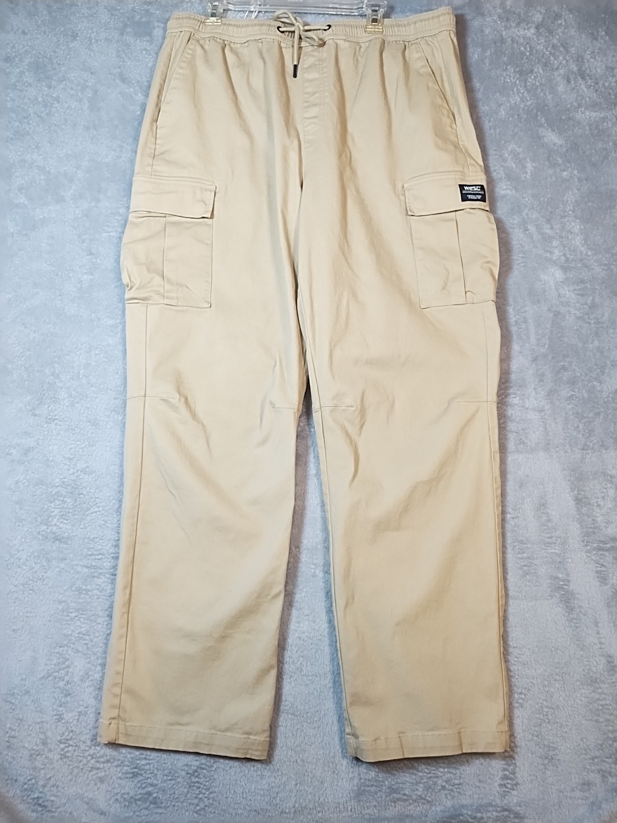Wesc Cargo Pants Unisex Men XXL Women 3X Beige Elastic Waist Drawstring P115284T