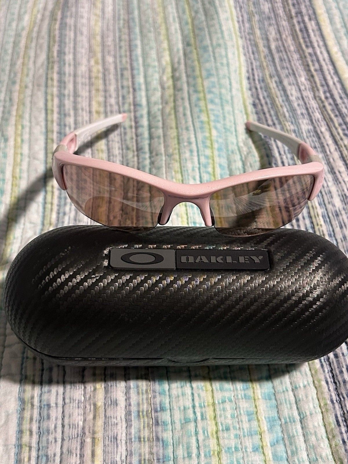 Oakley Flak Jacket 1.0 Sunglasses White Pink/G30 Y2k Fashion With Oakley Case