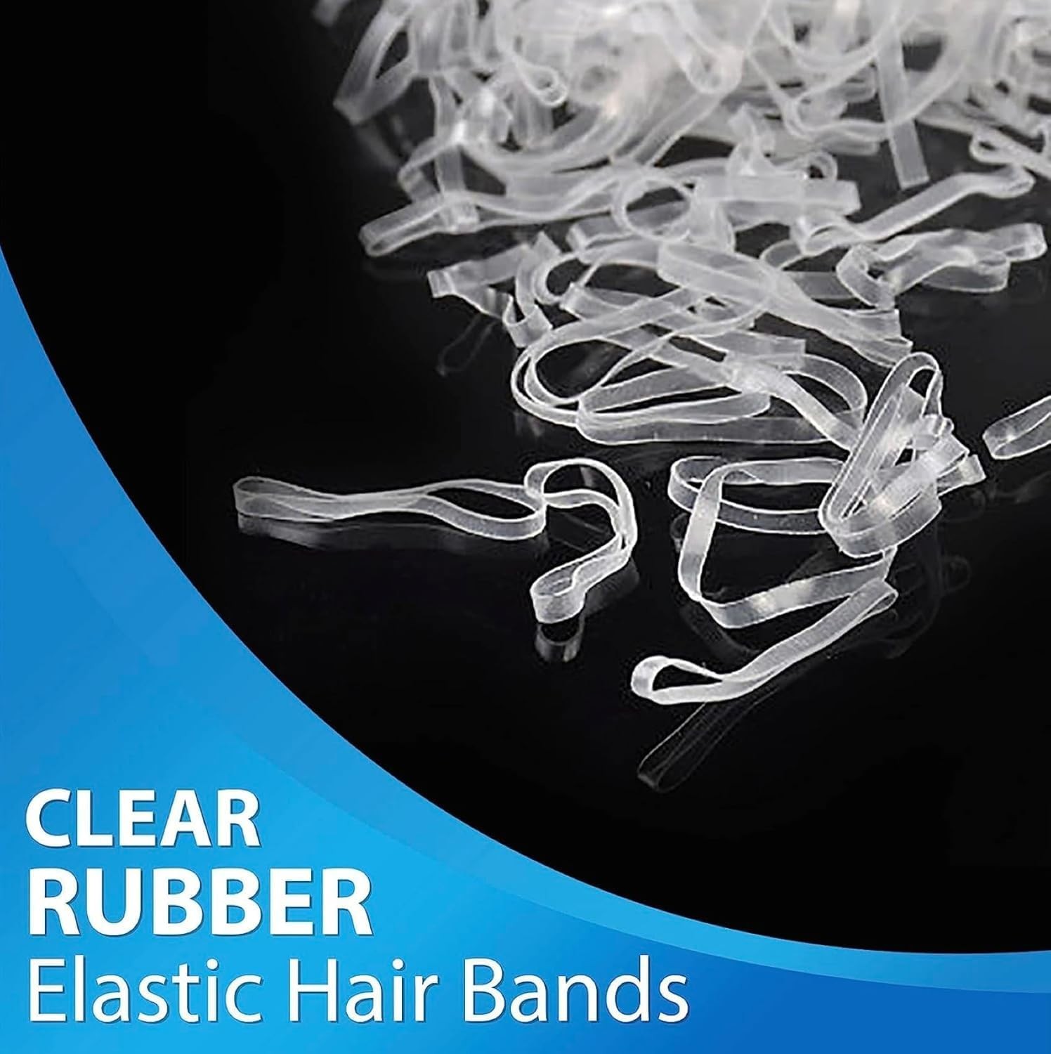 100x Clear Hair Elastics, Clear Rubber Bands For Hair Ties For Thin Hair, Mini,