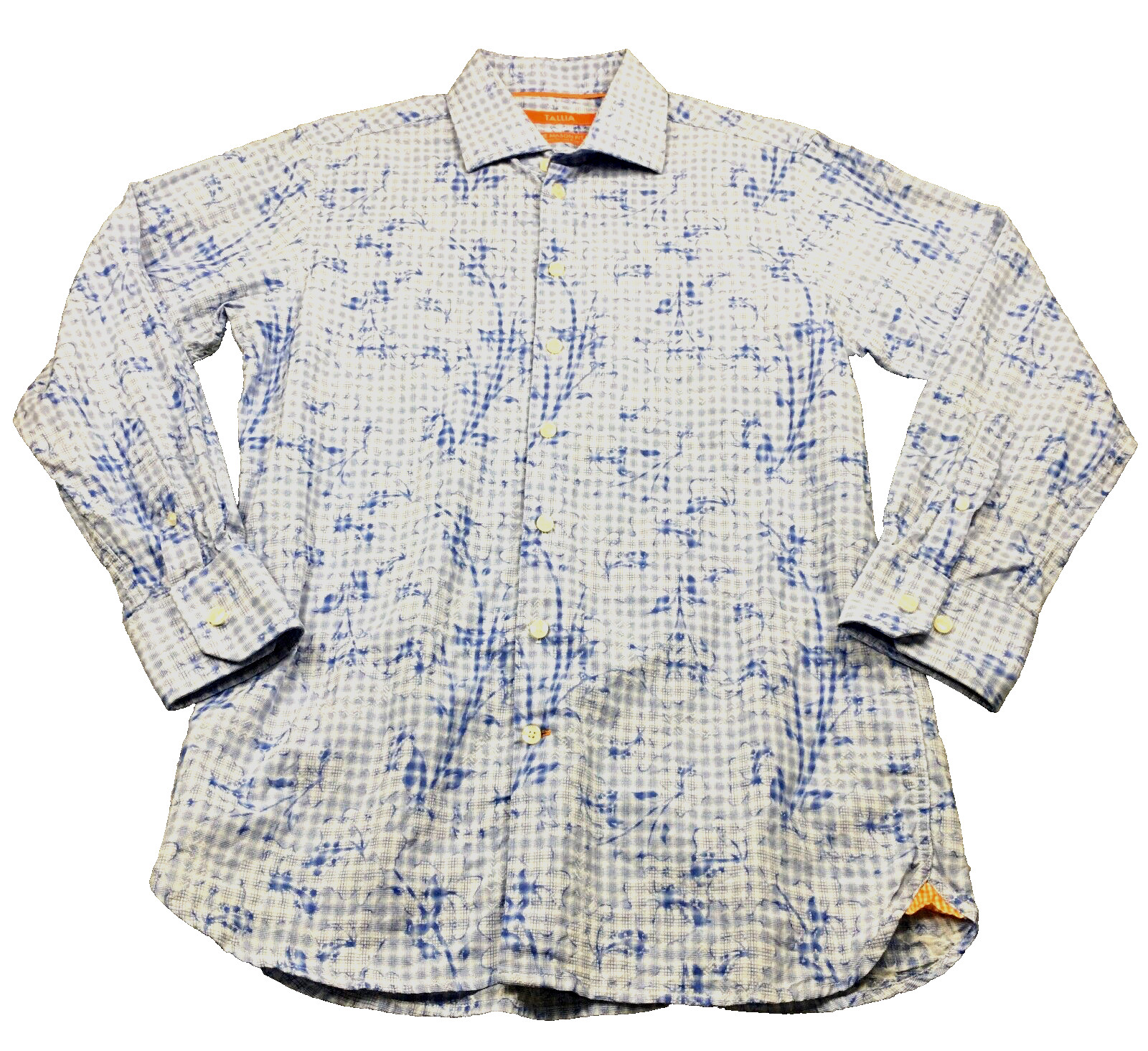 Tallia Mens Shirt Sz 15/15.5×32/33 Mason Fit Blue Check Long Sleeve NWOT