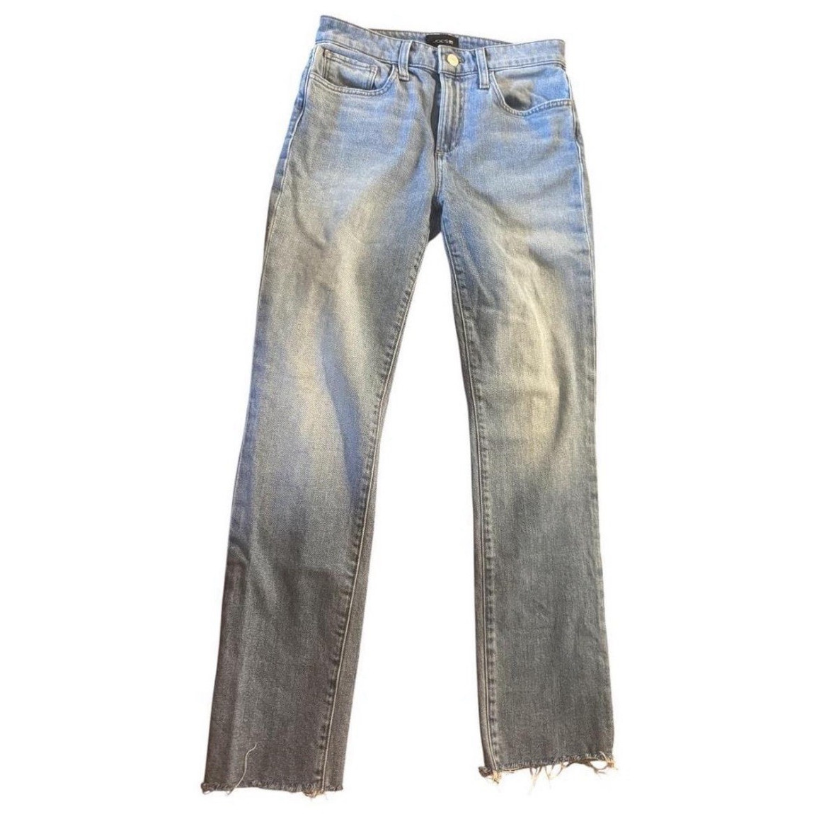 Joe’s Women’s Slim Mid Rise Cigarette Ankle Jeans Light Wash Frayed Hem