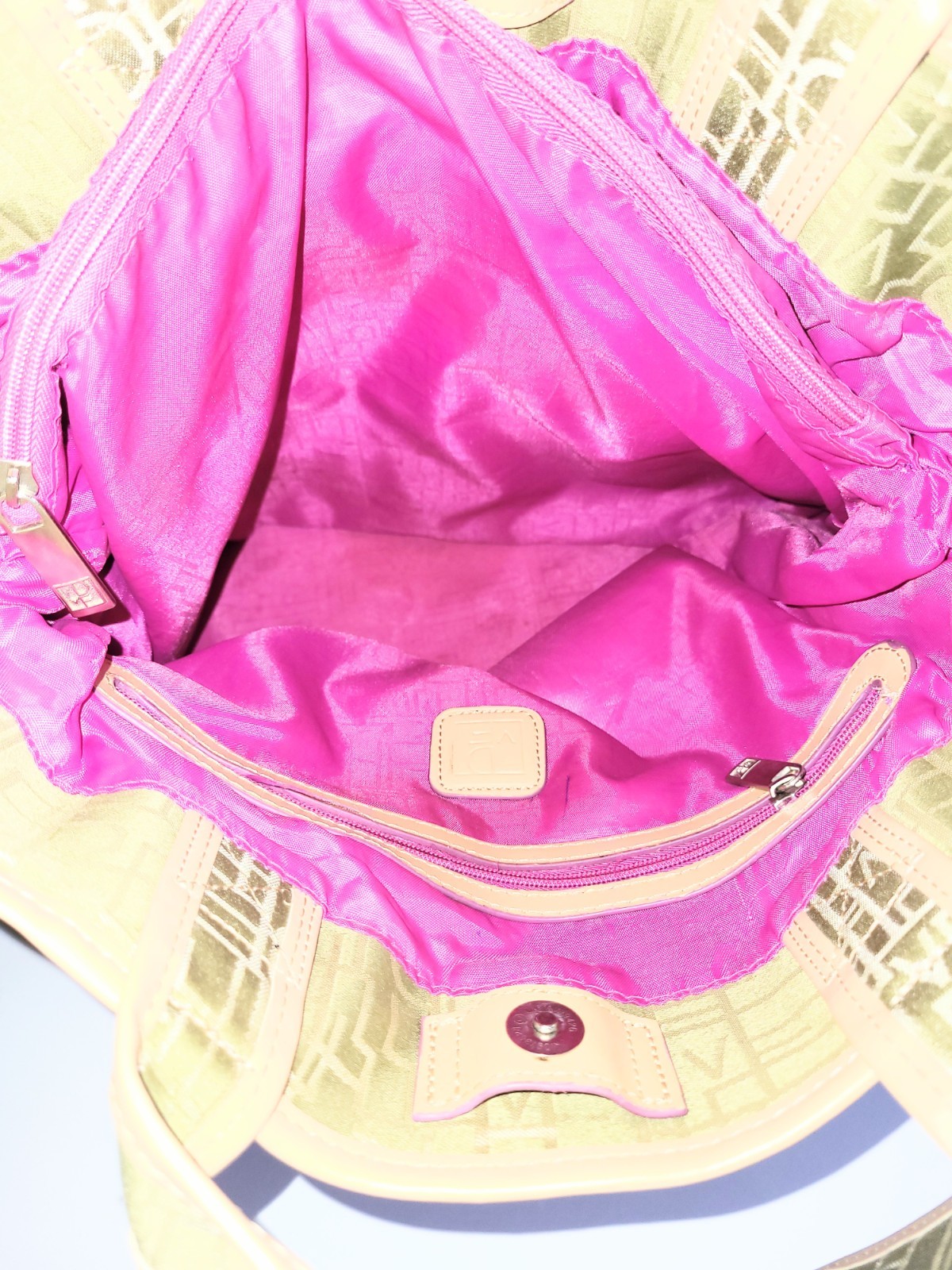 Diane Von Furstenberg Y2K Geen Monogram Extra Large Tote Bag Luggage Carry On