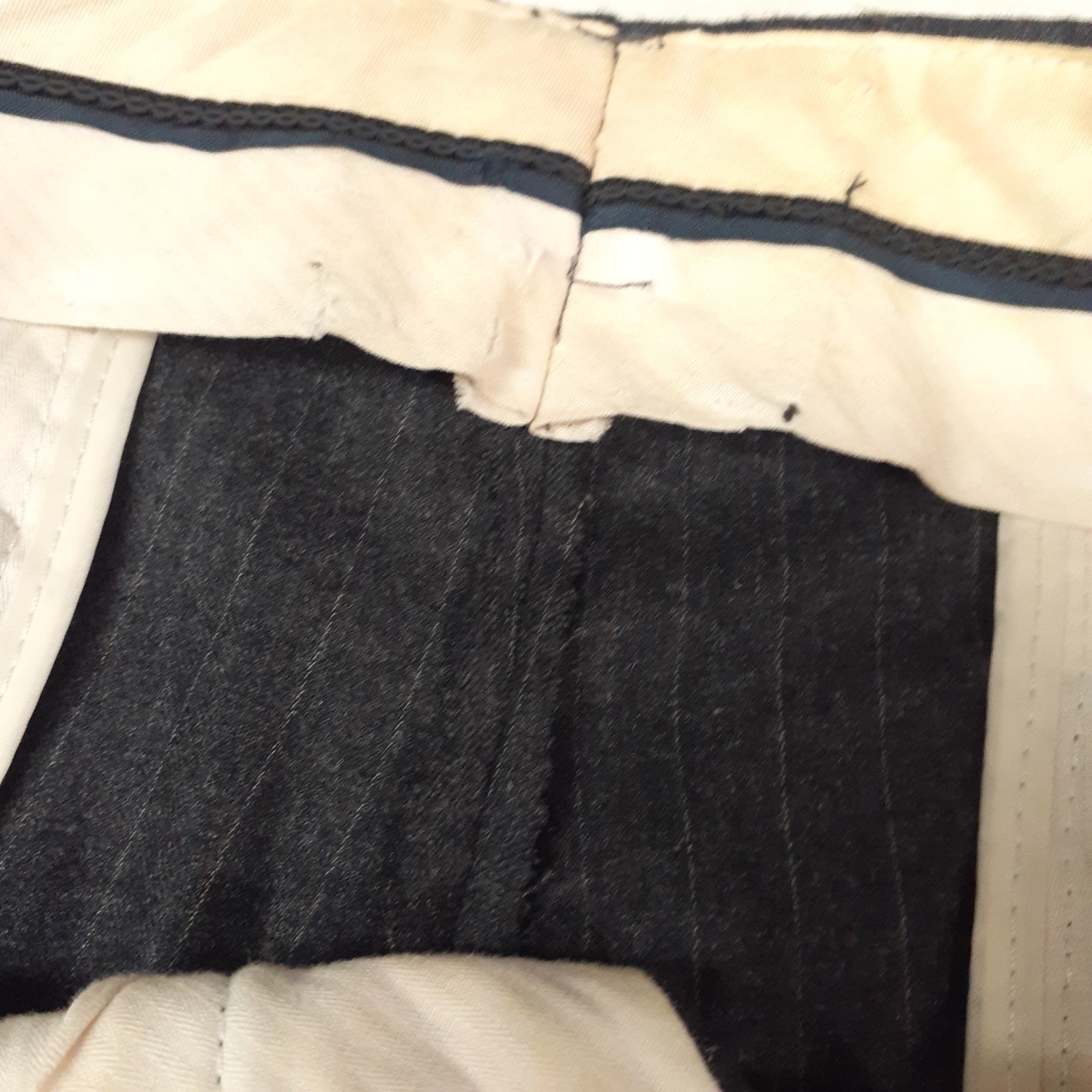Coppley Suit 40 41 42 R 50/50 Wool Cashmere Flannel Gray Striped Dual Vents