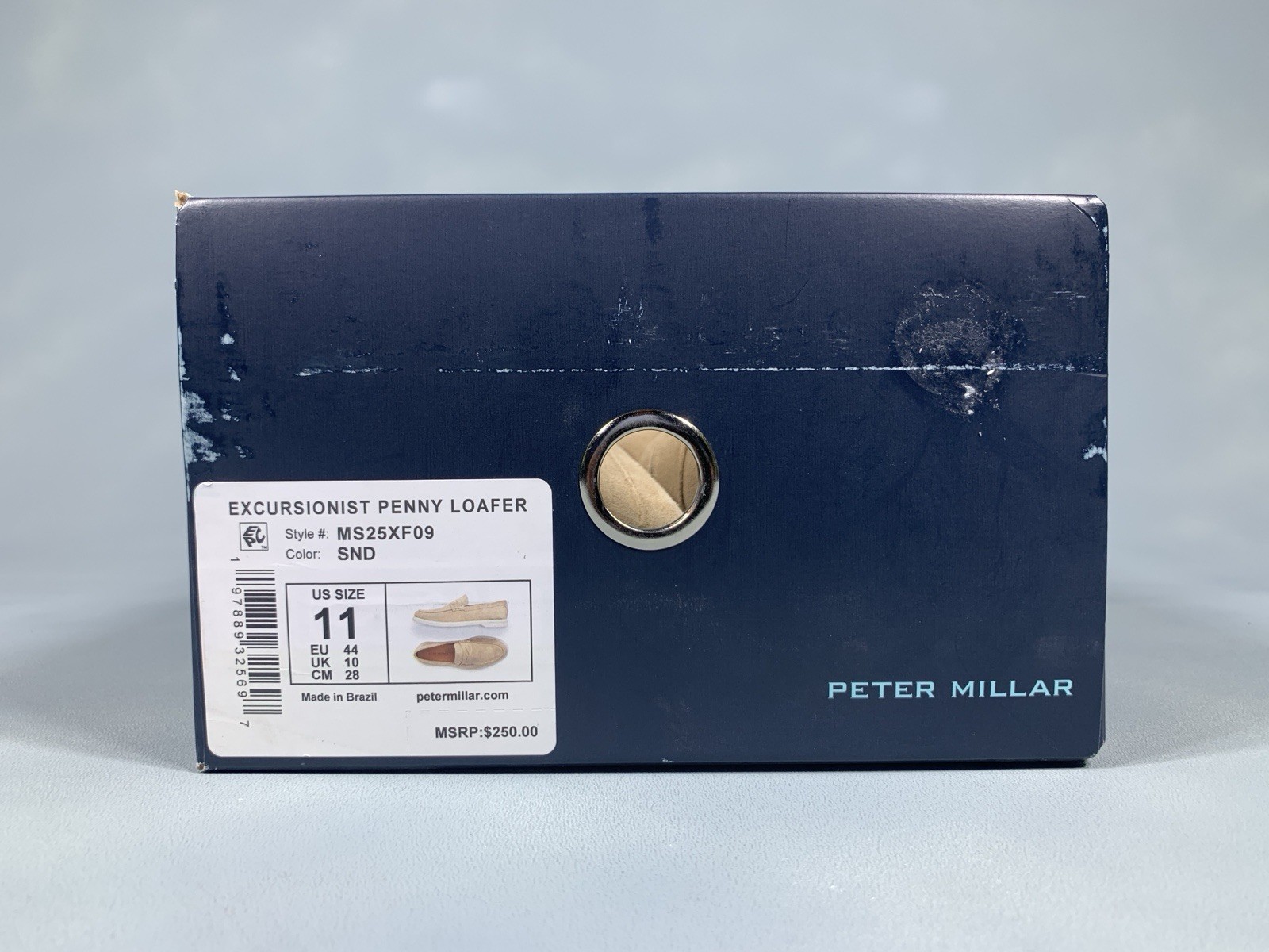 Peter Millar Crown Crafted Excursionist Penny Loafer Sand MF25XF09 Men’s 11