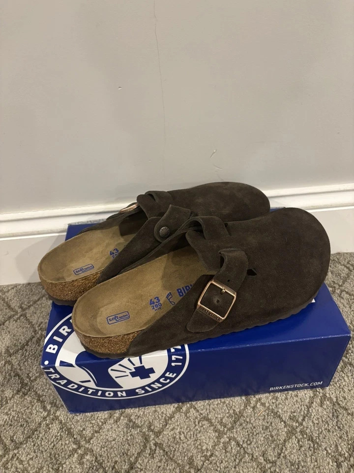 Birkenstock Boston Soft Footbed Suede Leather Clog Shoes – Mocha