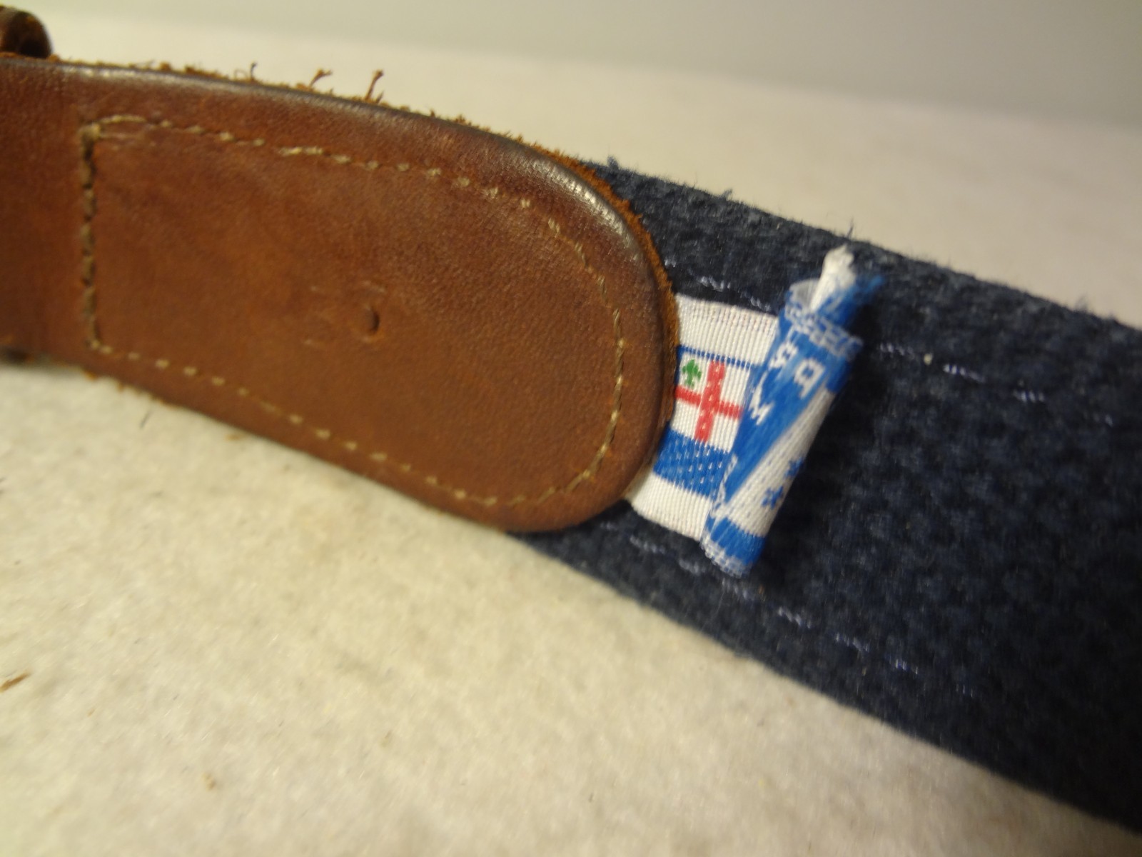 Vintage Preppy Belt with Flags by Preston Made In New England 35 1/2″ – 38 1/2″