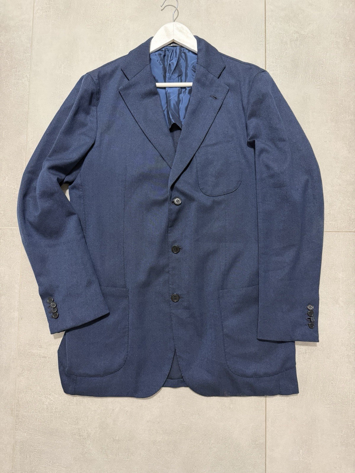Orazio Luciano – Napoletana Custom Made Blazer Jacket Navy Blue Size 54 Italy
