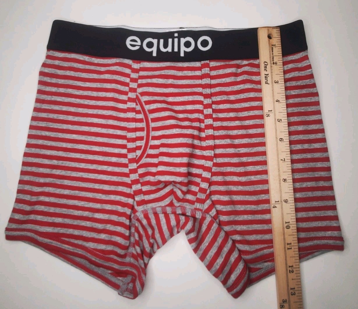 Equipo Boxer Briefs Red & Gray Stripes Medium 100% Cotton NWOT