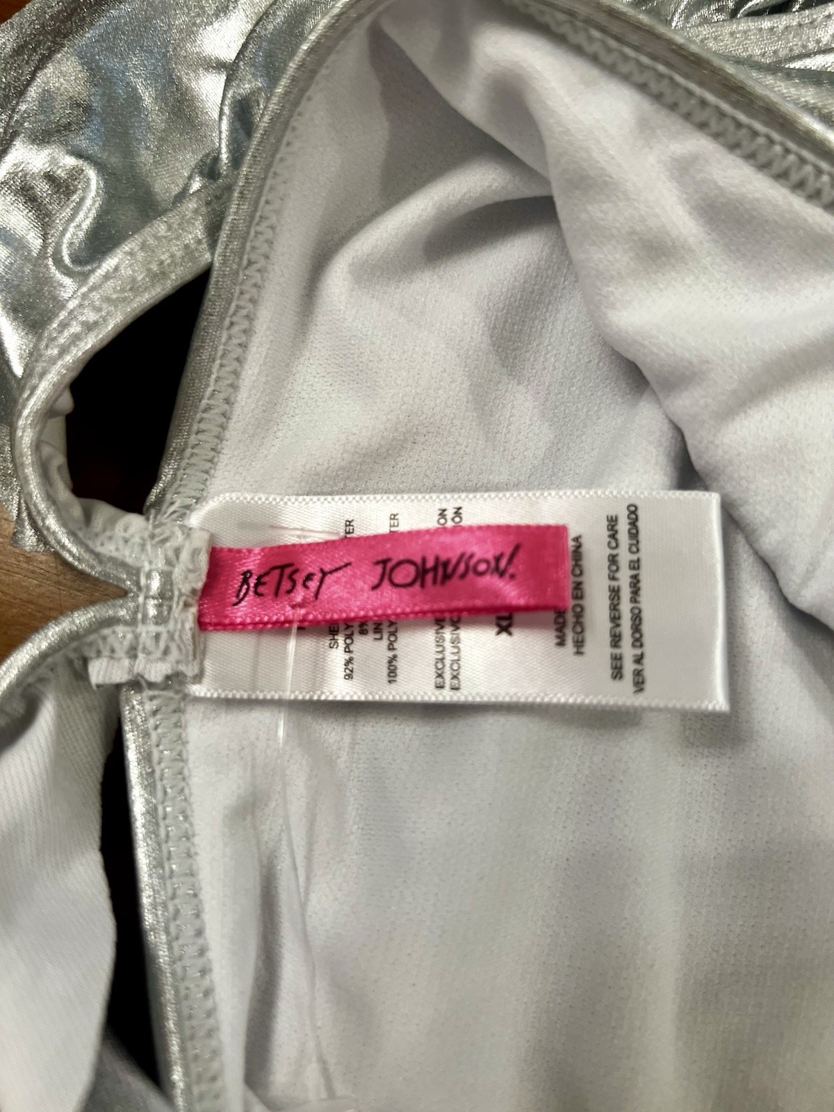 Betsey Johnson Girls Silver Unicorn Stars One Piece Swimsuit Size XL (14)