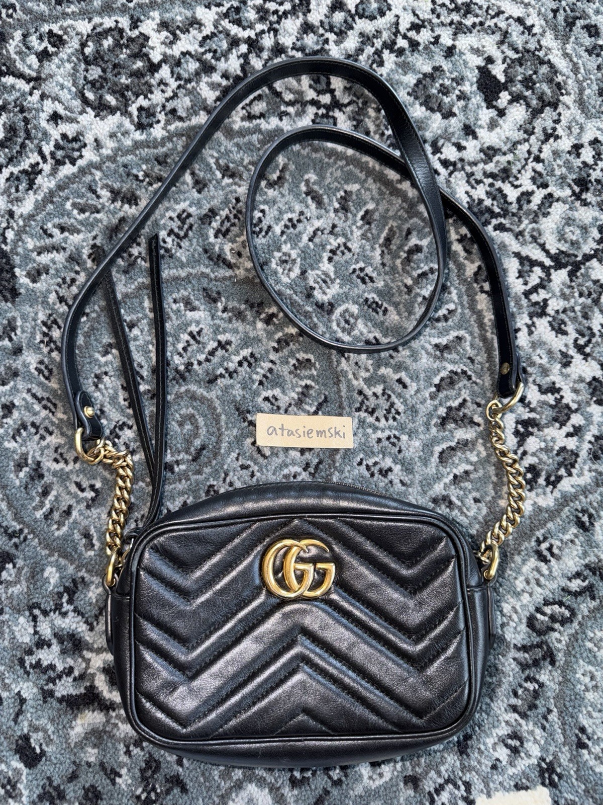 Gucci GG Marmont Small Black Camera Crossbody Bag CLEAN AUTHENTIC