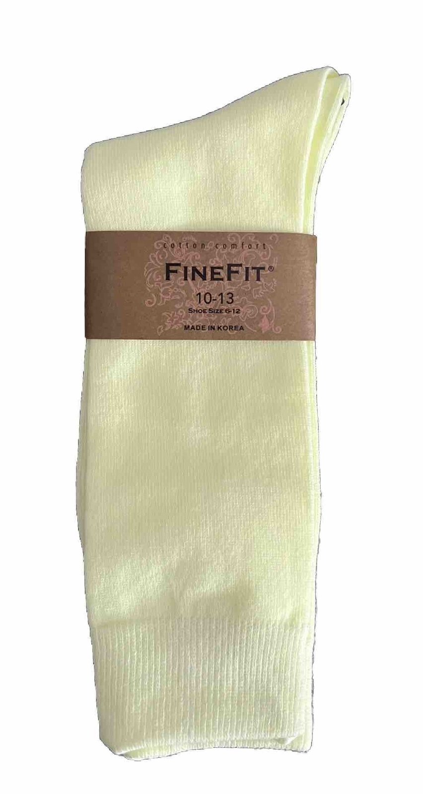 FineFit Cotton Comfort Sock Size 10-13 Neon Tropical Green