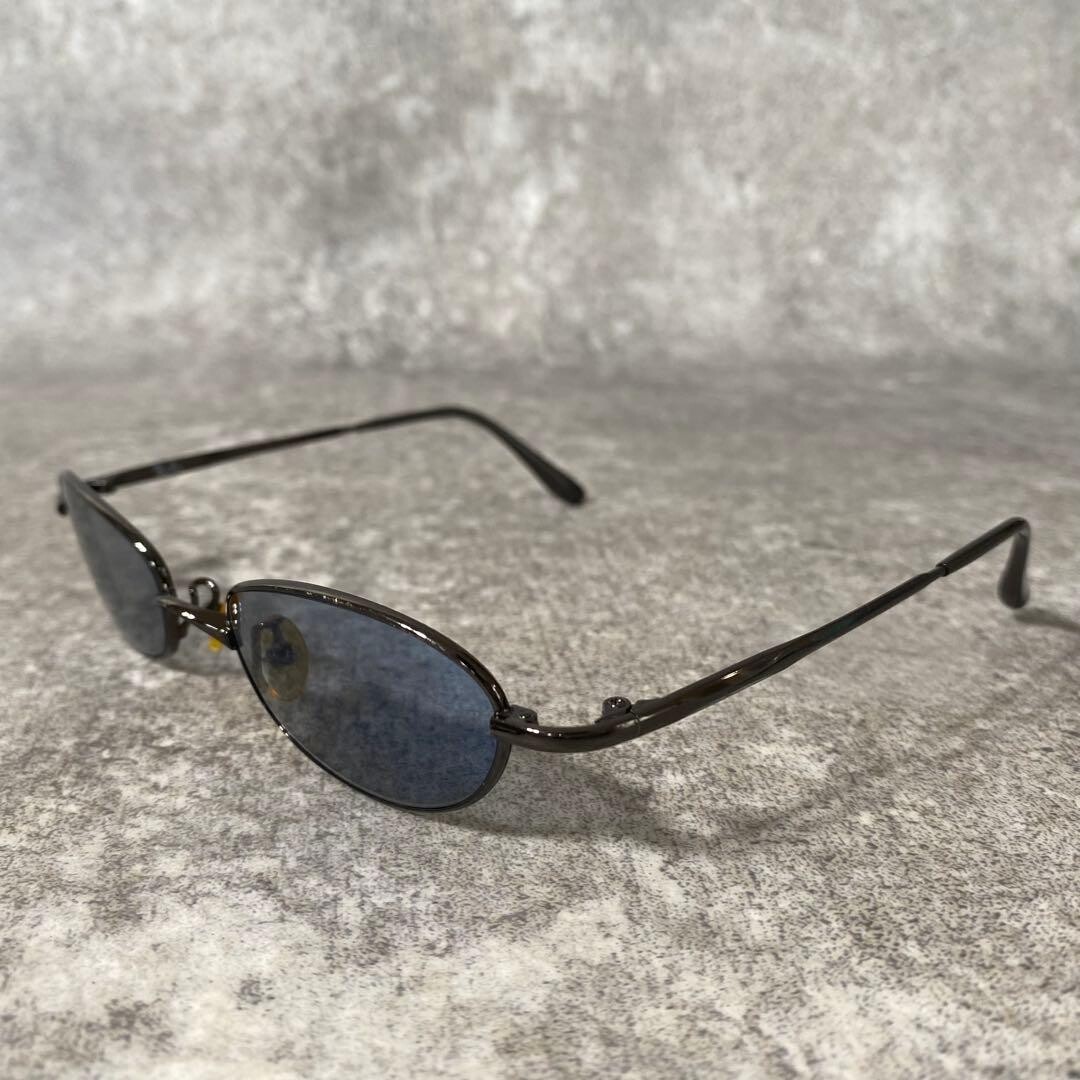 Ray Ban RB3151 Oval Sunglasses Black Blue Lens Y2K Men 5.12in 13cm