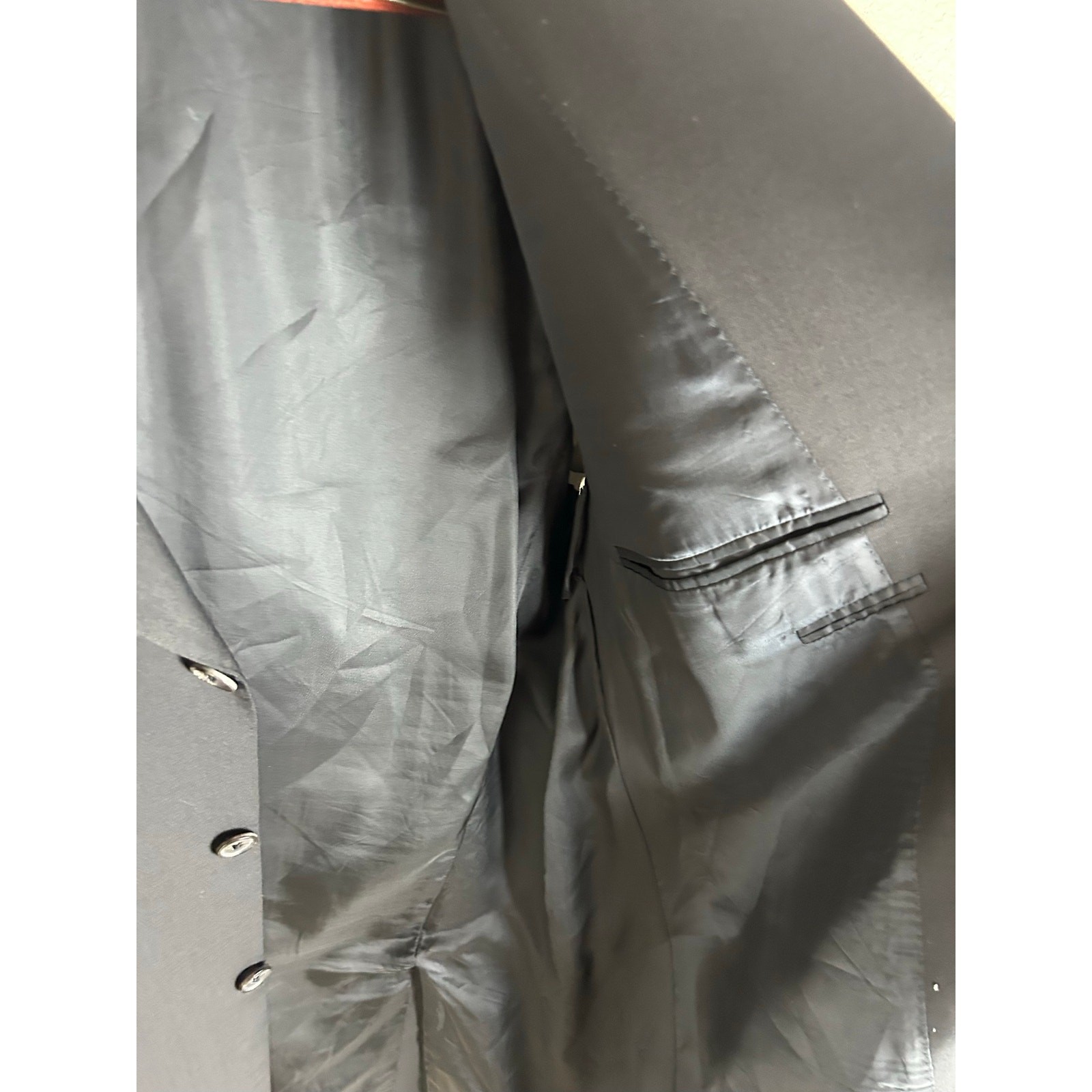 Canali 2-Piece Suit — Solid Black, 100% Wool, 56 7L IT / ~46L US