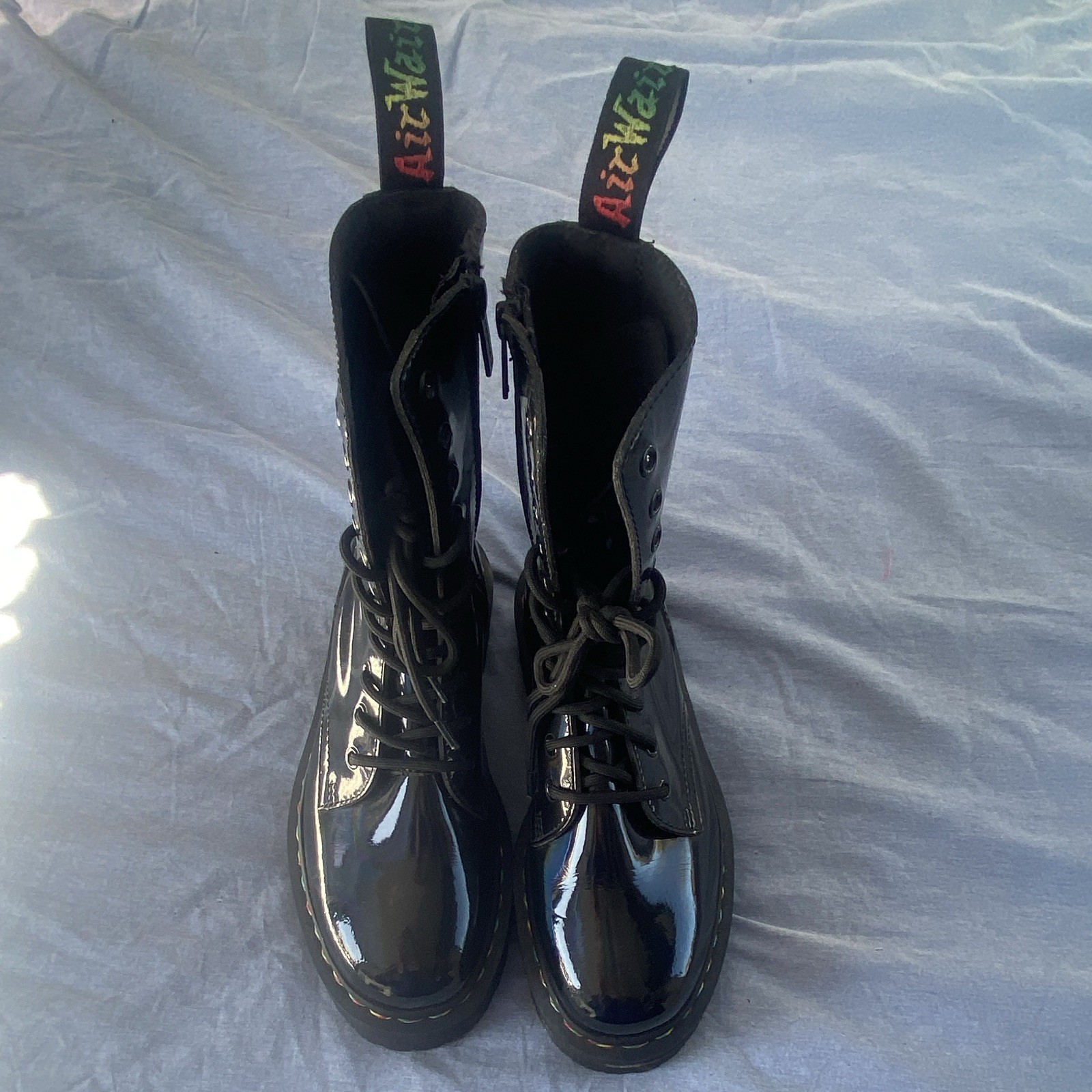 Dr. Martens Jadon III Black Patent Leather Lace-Up Platform Boots UK 6 EU 39