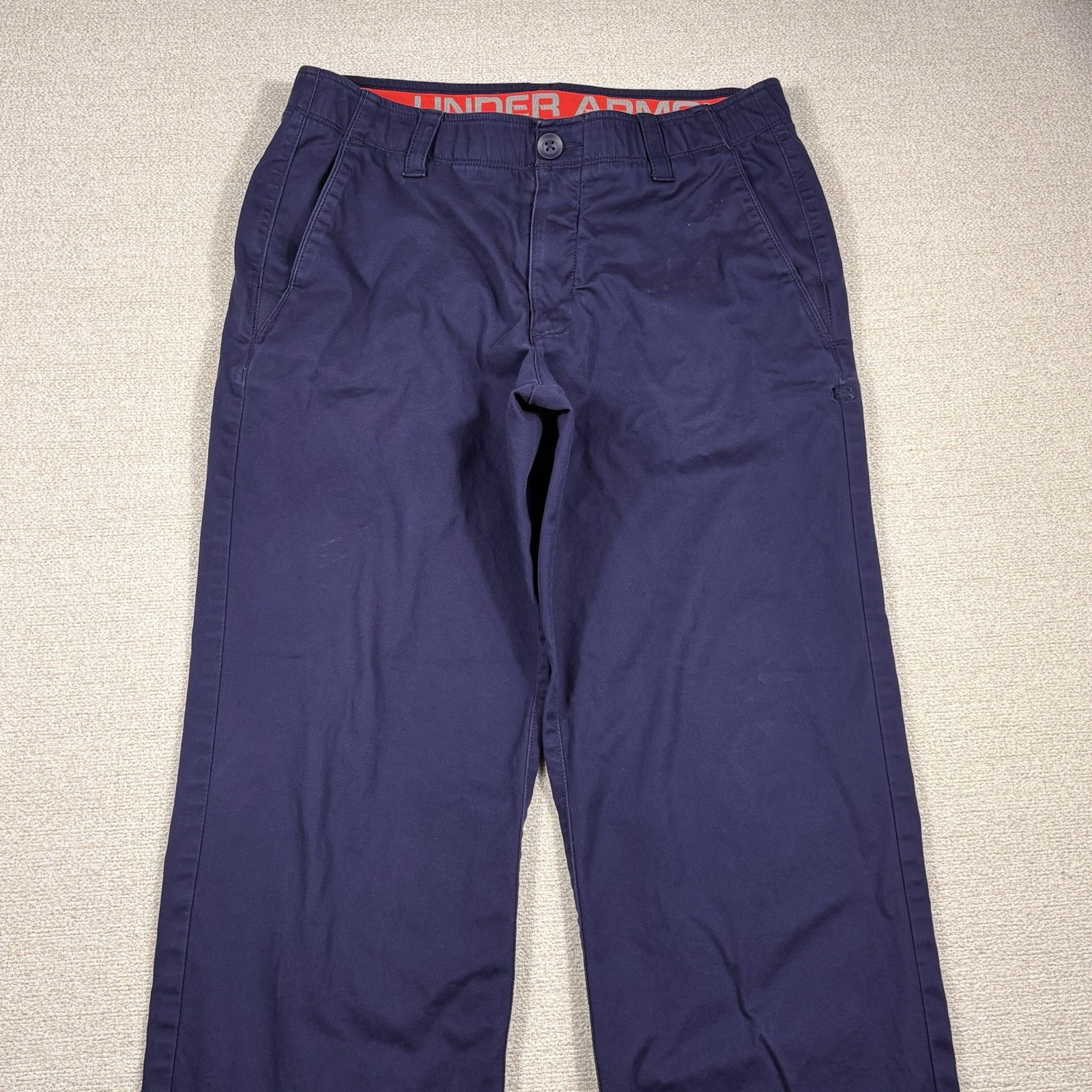 Under Armour Loose Fit Chino Golf Pants Men 34/30 Navy Wicking Breathable Pants