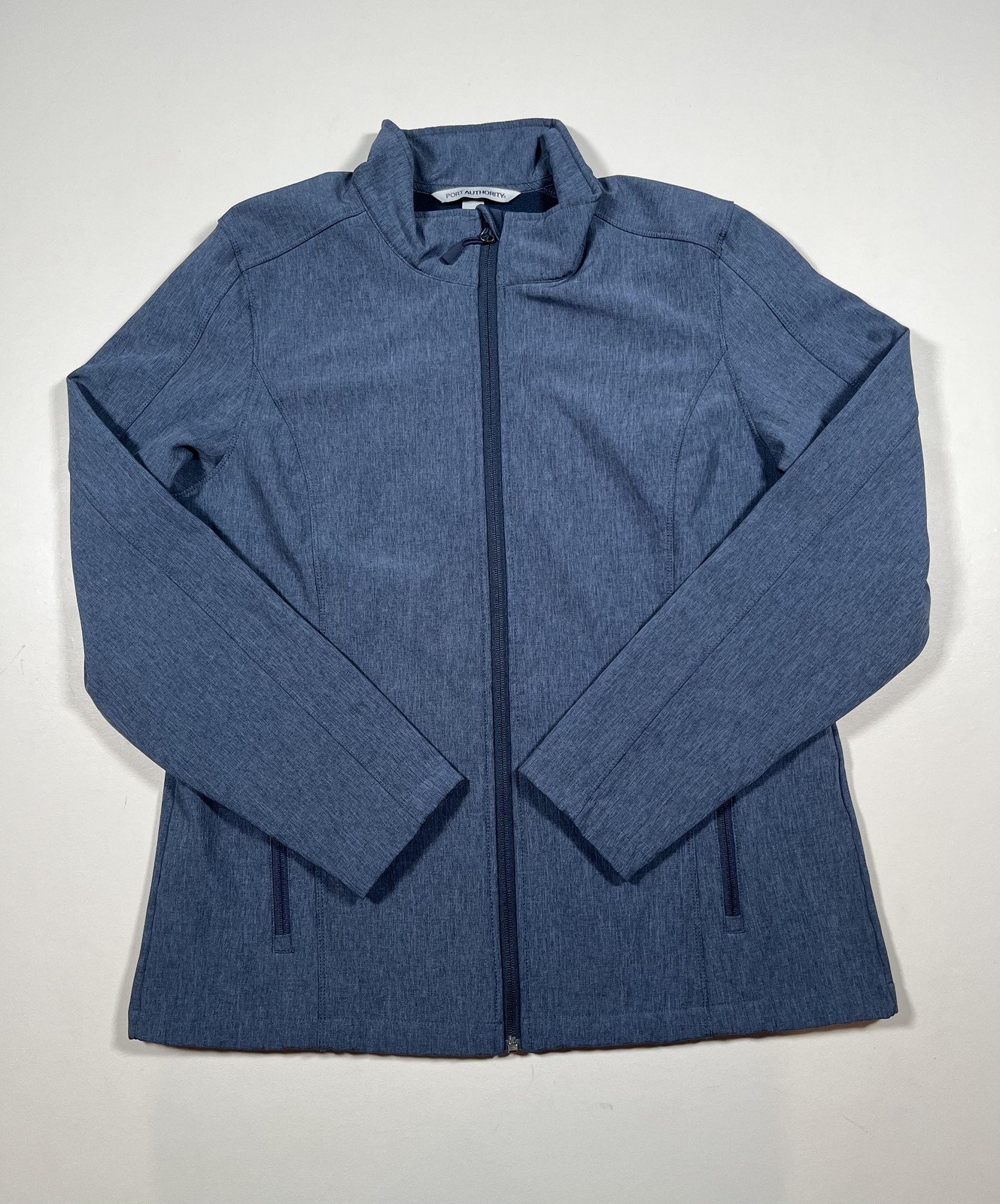 Port Authority Jacket Womens XL Blue Heather Soft Shell Full Zip Pockets L317
