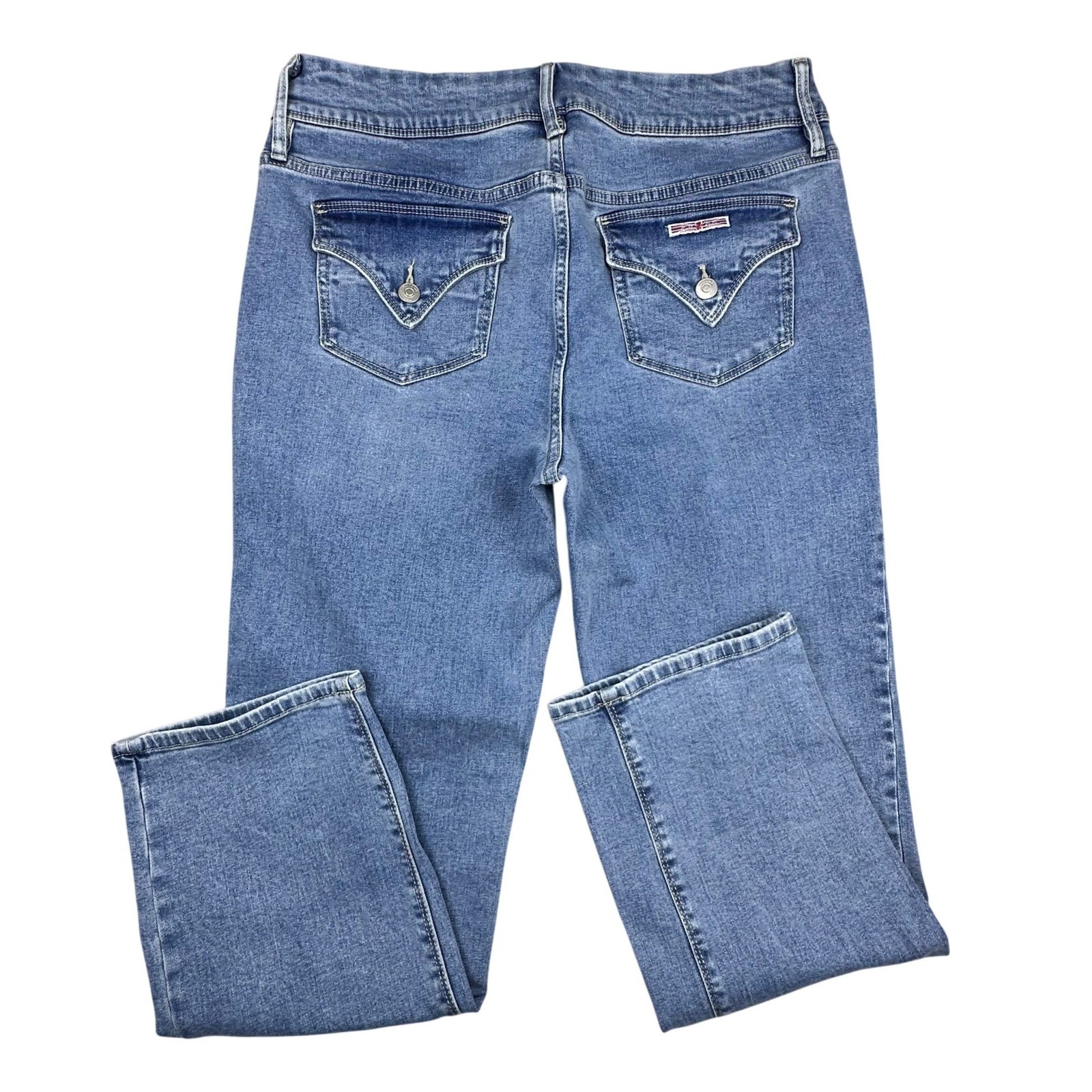 Hudson Los Angeles Beth Baby Bootcut Jeans Medium Wash Flap Pocket Size 12