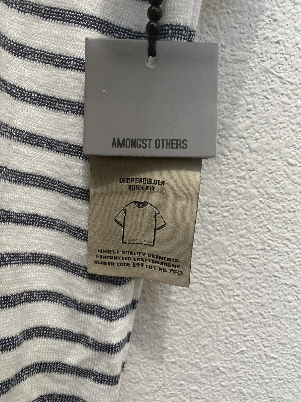 Amongst Others Men’s Large White Crew Neck T-Shirt Boxy Fit Drop Shoulder NWT