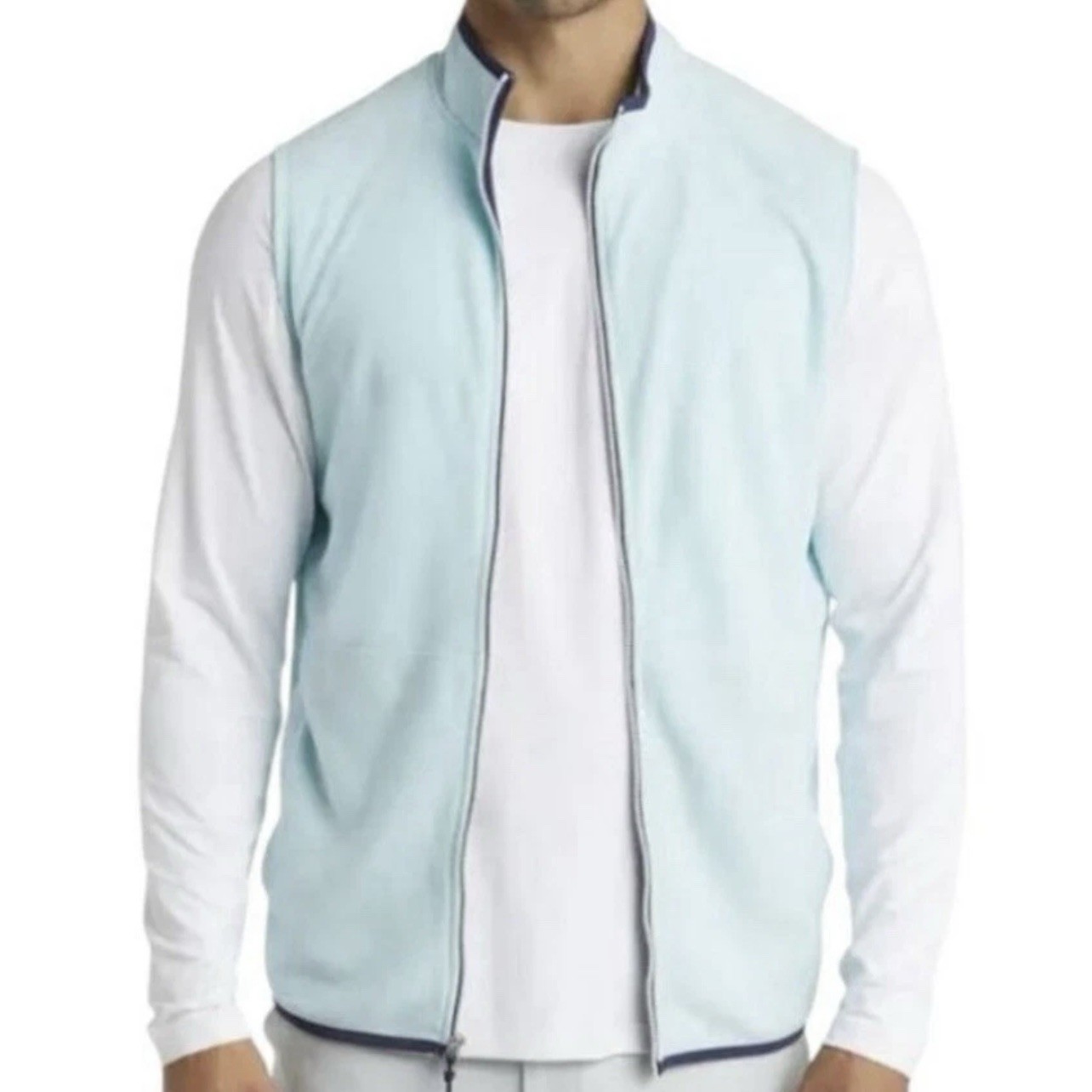 Peter Millar Crown Sport Thermal Flow Microfleece Vest Jacket Celeste Large $150