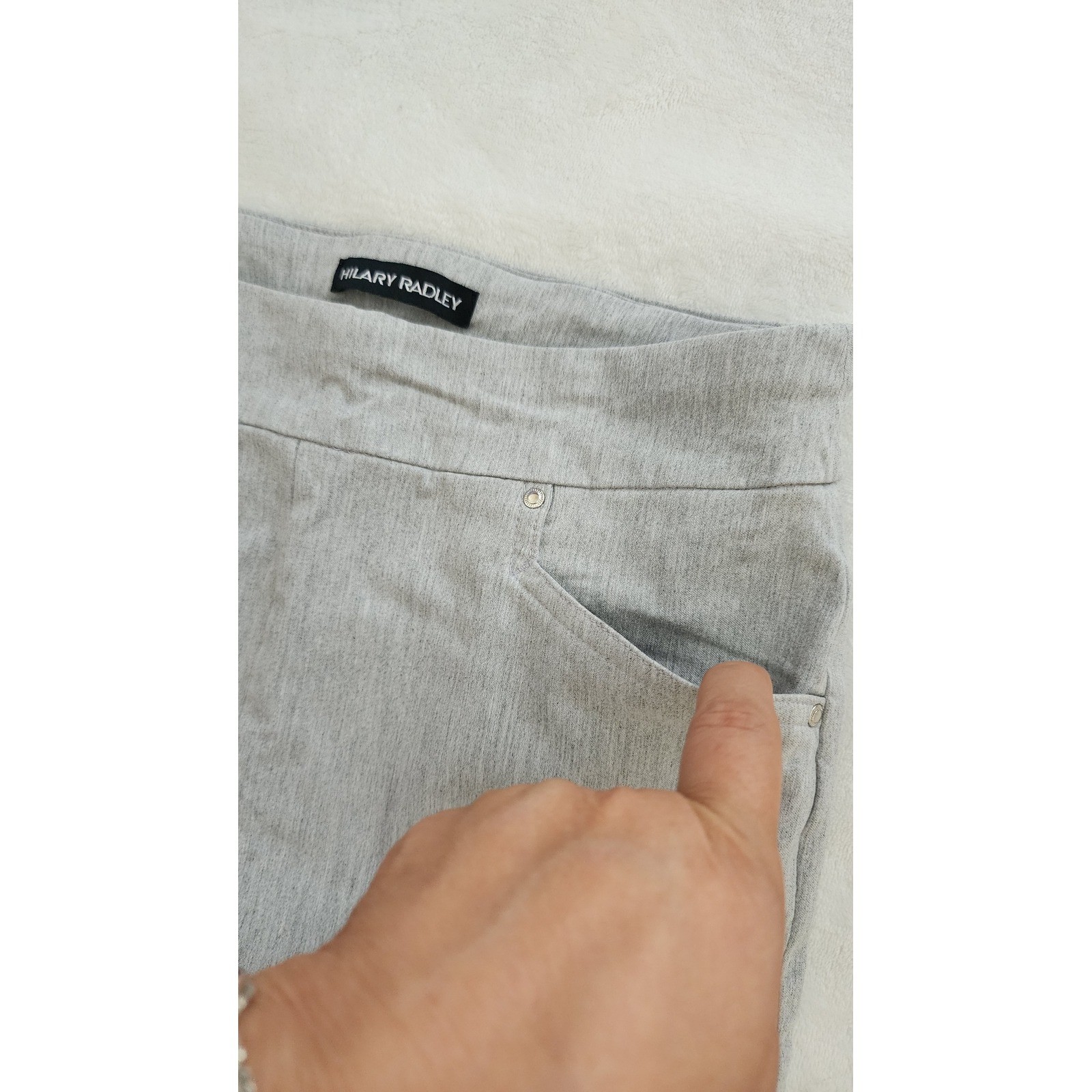 Hilary Radley Womens Gray Pull On Ankle Pants Stretch Slim Leg XS D4380-I420