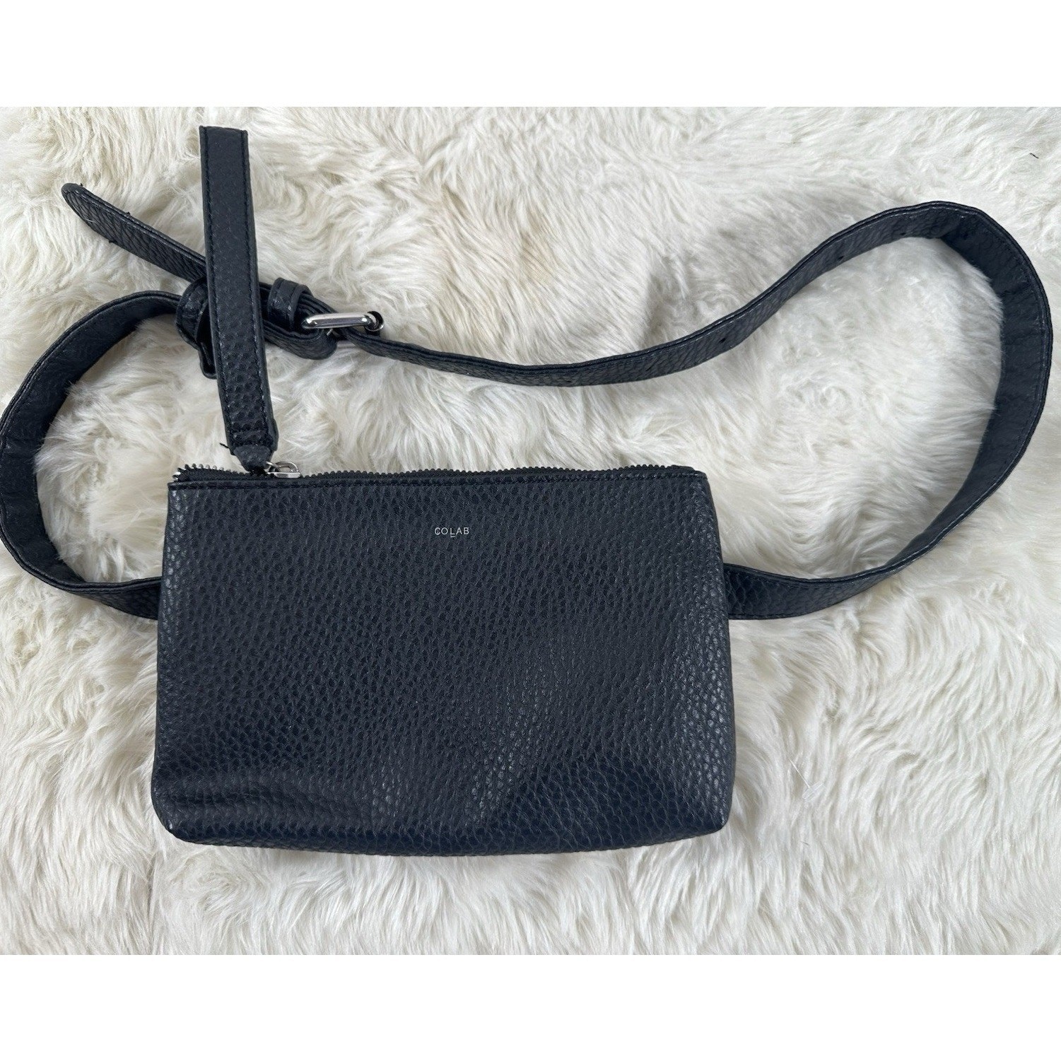 Co-lab Vegan Leather Belt Bag Crossbody Black Sustainable Faux Earthy Organic
