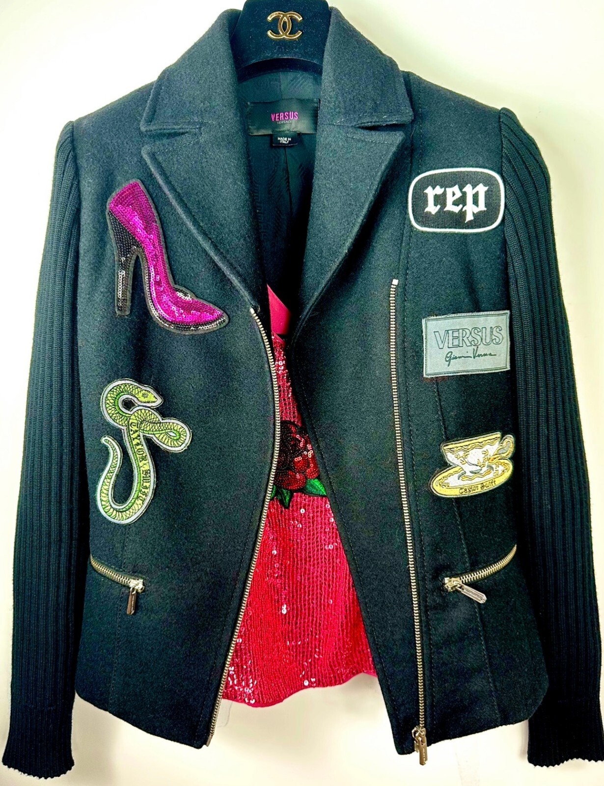 Versace Taylor Reputation Snake Patch Concert Jacket 38 40 2 4 Costume Top XS S