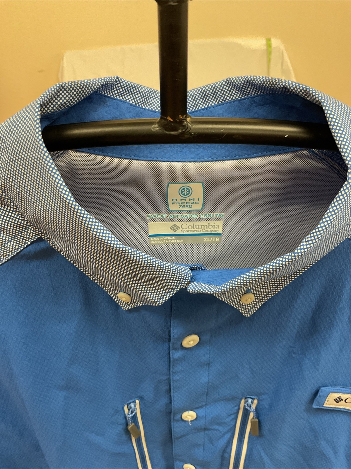 Columbia PFG Omni Freeze Zero Men’s Long Sleeve XL Button Up Zippered Pockets